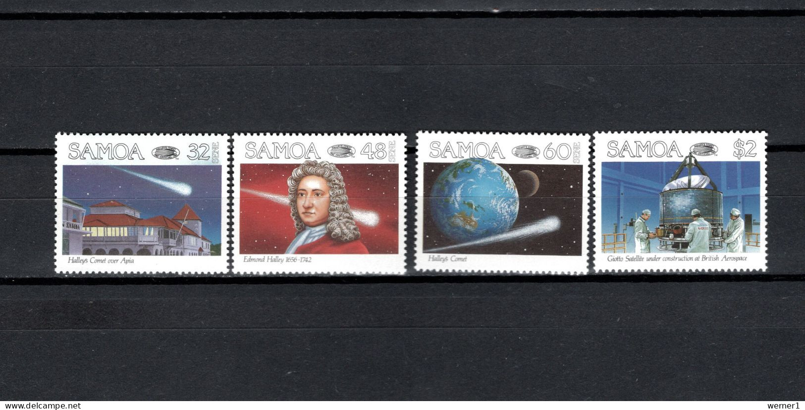 Samoa 1986 Space, Halley's Comet Set Of 4 MNH - Ozeanien