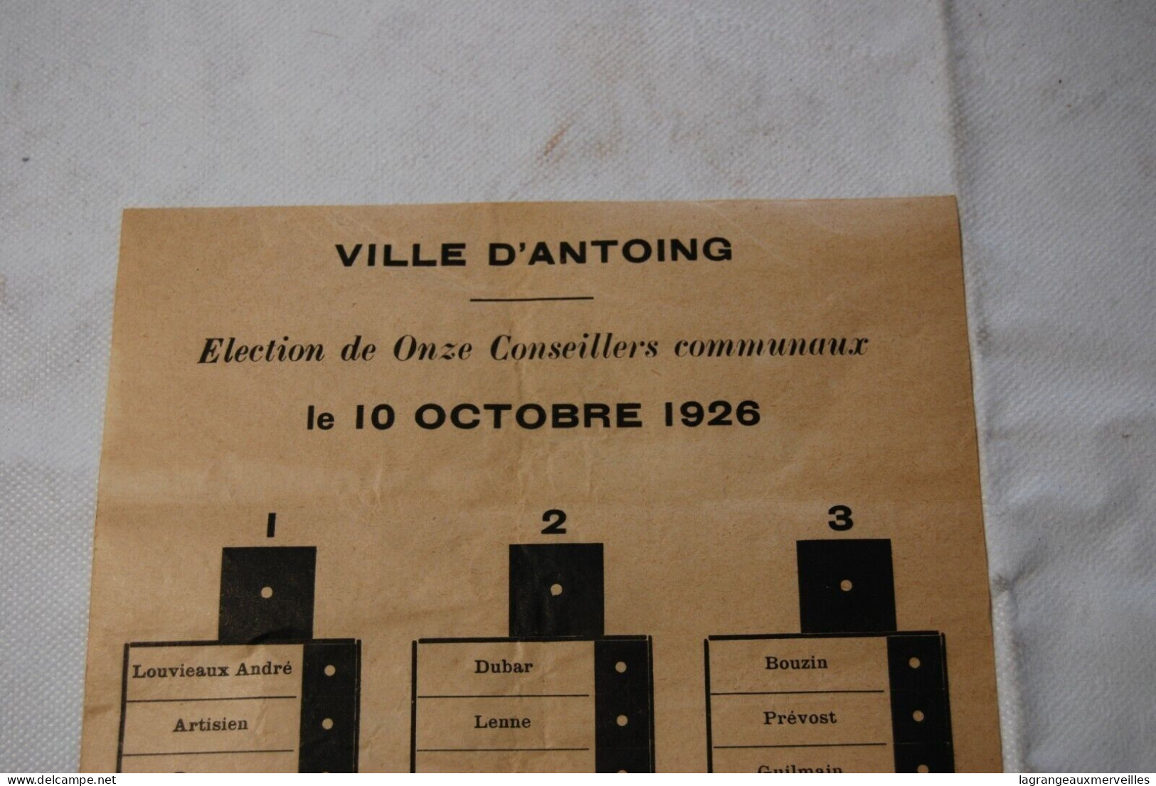 AF1 Affiche - Elections - Antoing - Tournai - 1926 - Plakate