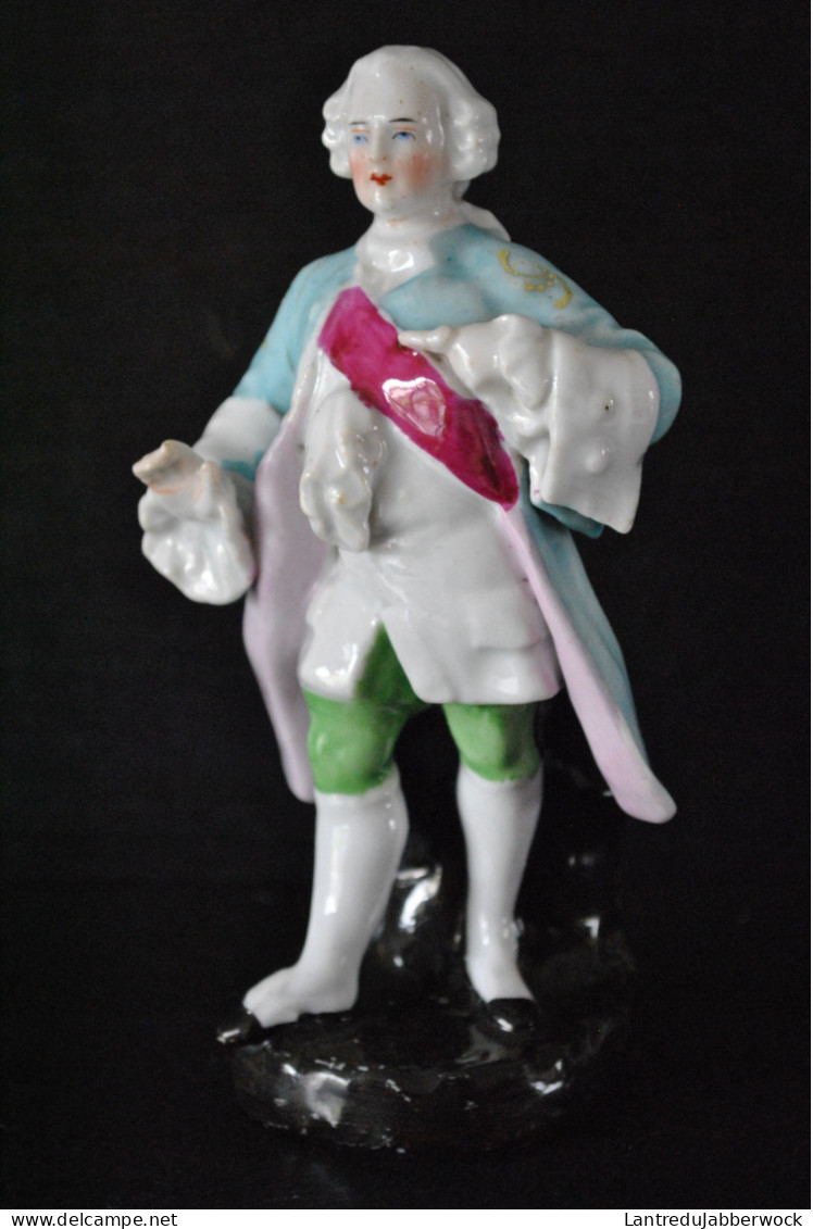 RARE Statuette Du Roi Louis XVI En Porcelaine Polychrome ACCIDENT XIXè Vieil Andenne Vieux Bruxelles Paris - Autres & Non Classés