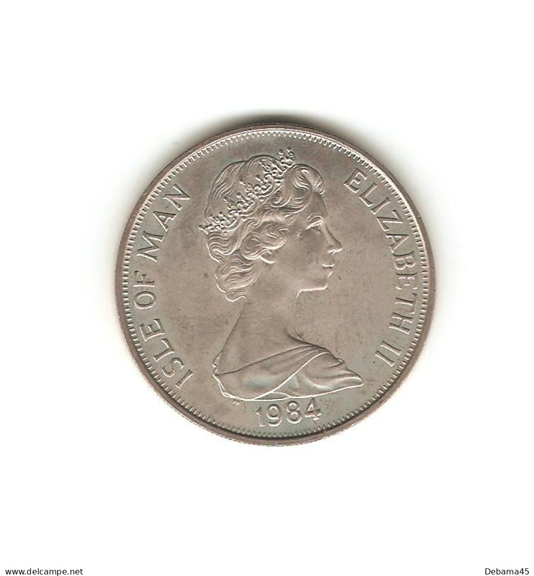 576/ ILE DE MAN : Elizabeth II : 1 Crown 1984 (copper-nickel - 28,43 Grammes) Conférence Parlement - Eiland Man