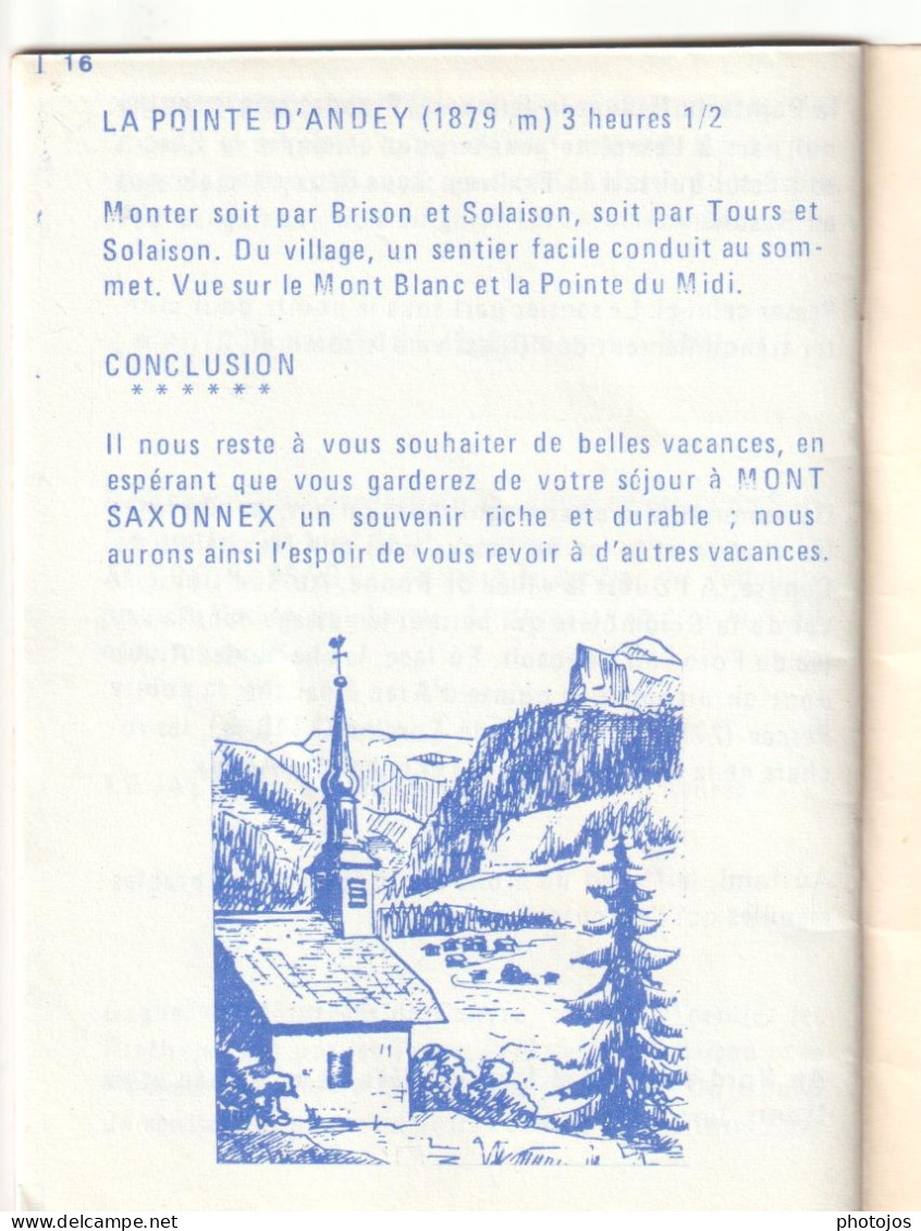 Livret Publicitaire Tourisme  RARE Mont Saxonnex  (74) Le Village été Hiver Promenades ... 16 Pages Carte - Advertising