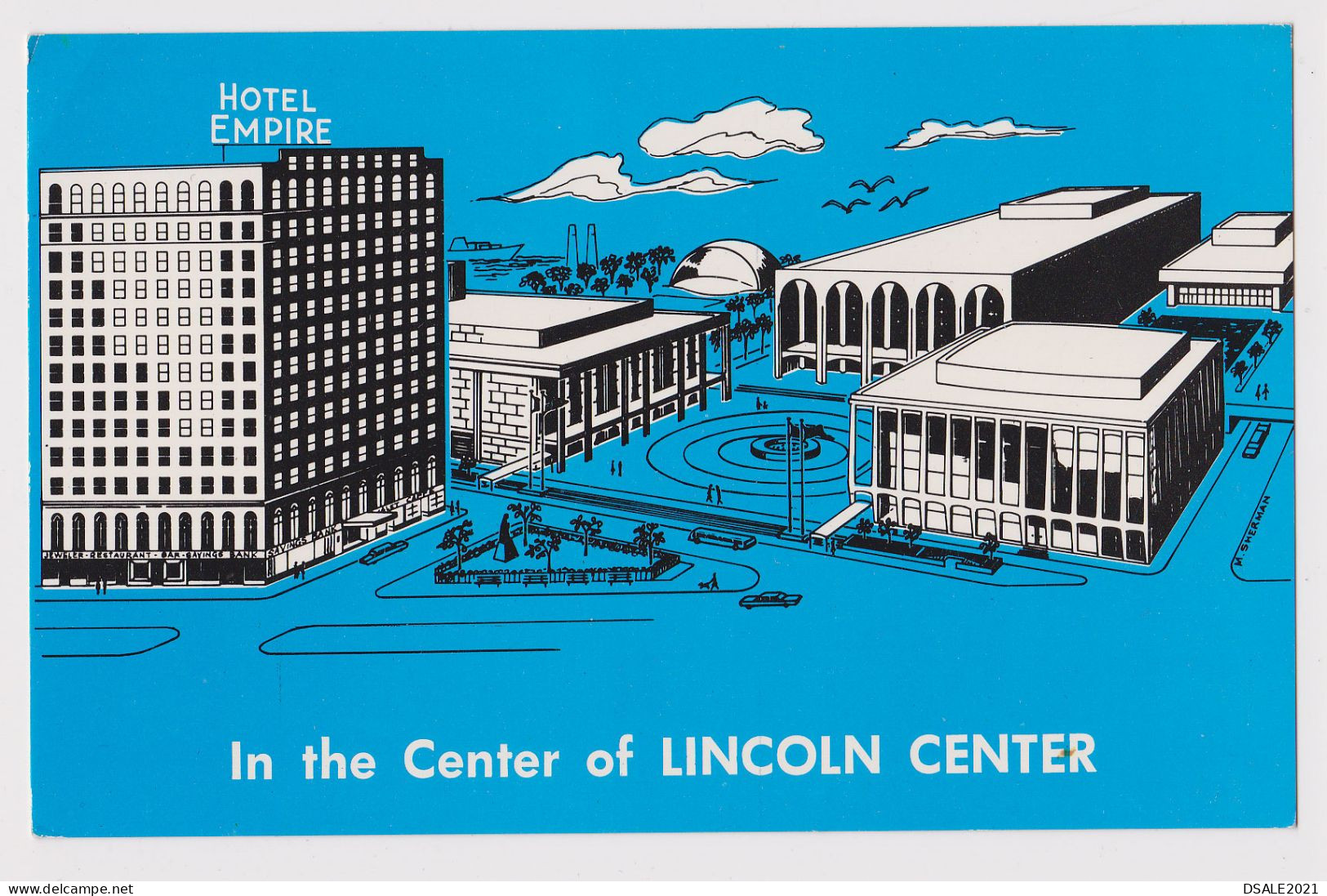 USA United States New York In The Center Of LINCOLN CENTER 63rd Street, Vintage Poster Postcard RPPc AK (42370) - Other Monuments & Buildings