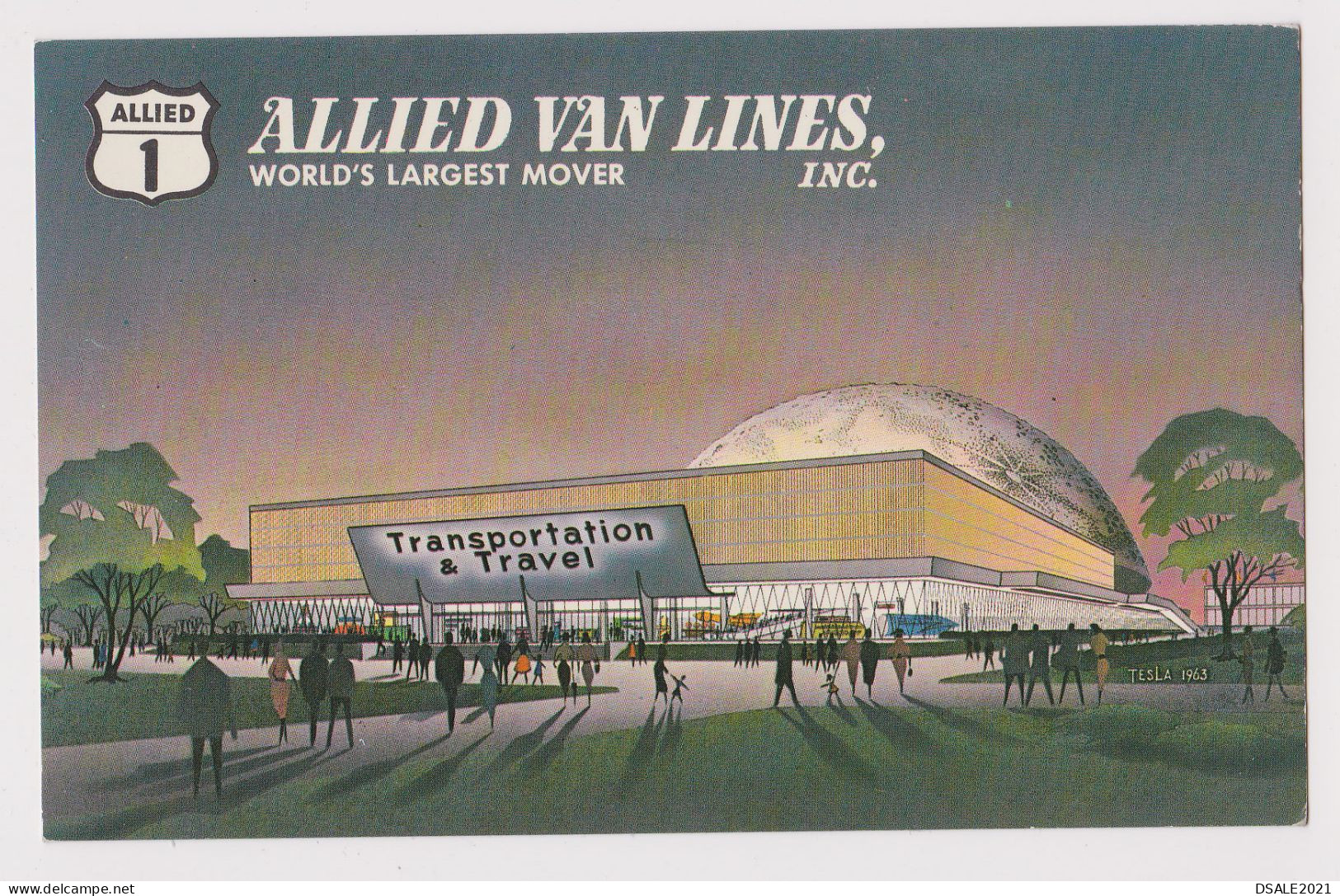 USA United States ALLIED VAN LINES Travel Pavilion New York World's Fair, Vintage Poster Postcard RPPc AK (42377) - Andere Monumente & Gebäude