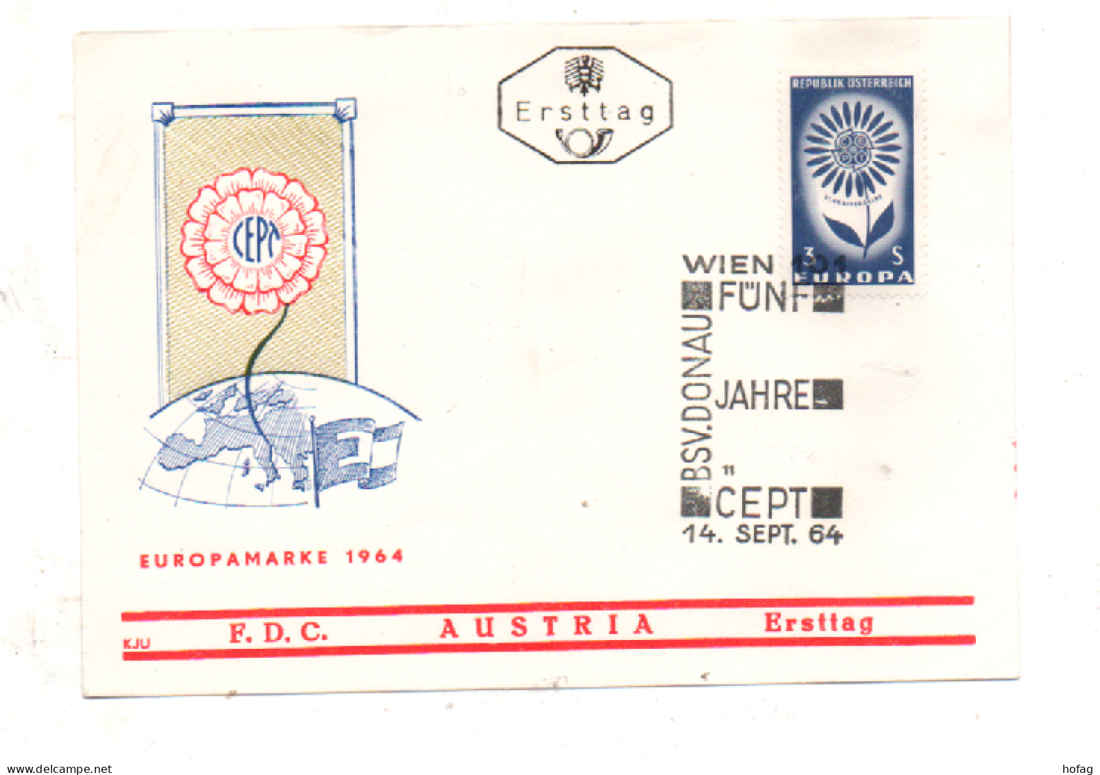 Österreich 1964 MiNr.: 1173 Europa CEPT; Austria FDC Scott:738 YT: 1010 Sg: 1437 - FDC