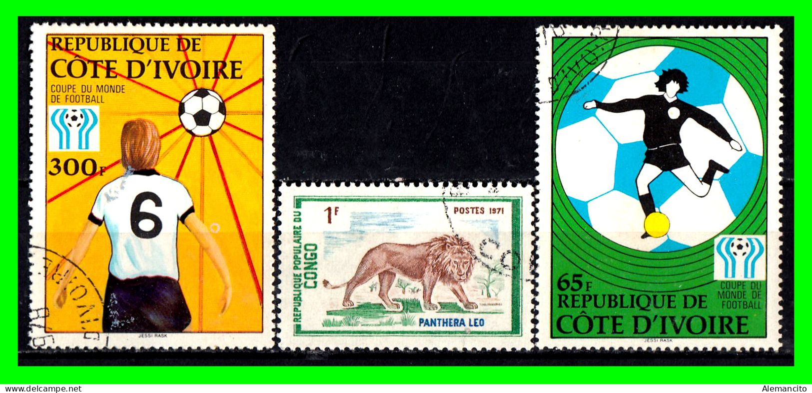 COSTA DE MARFIL COTE D¨IVOIRE 2 SELLOS DIFERENTES VALORES - Ivory Coast (1960-...)