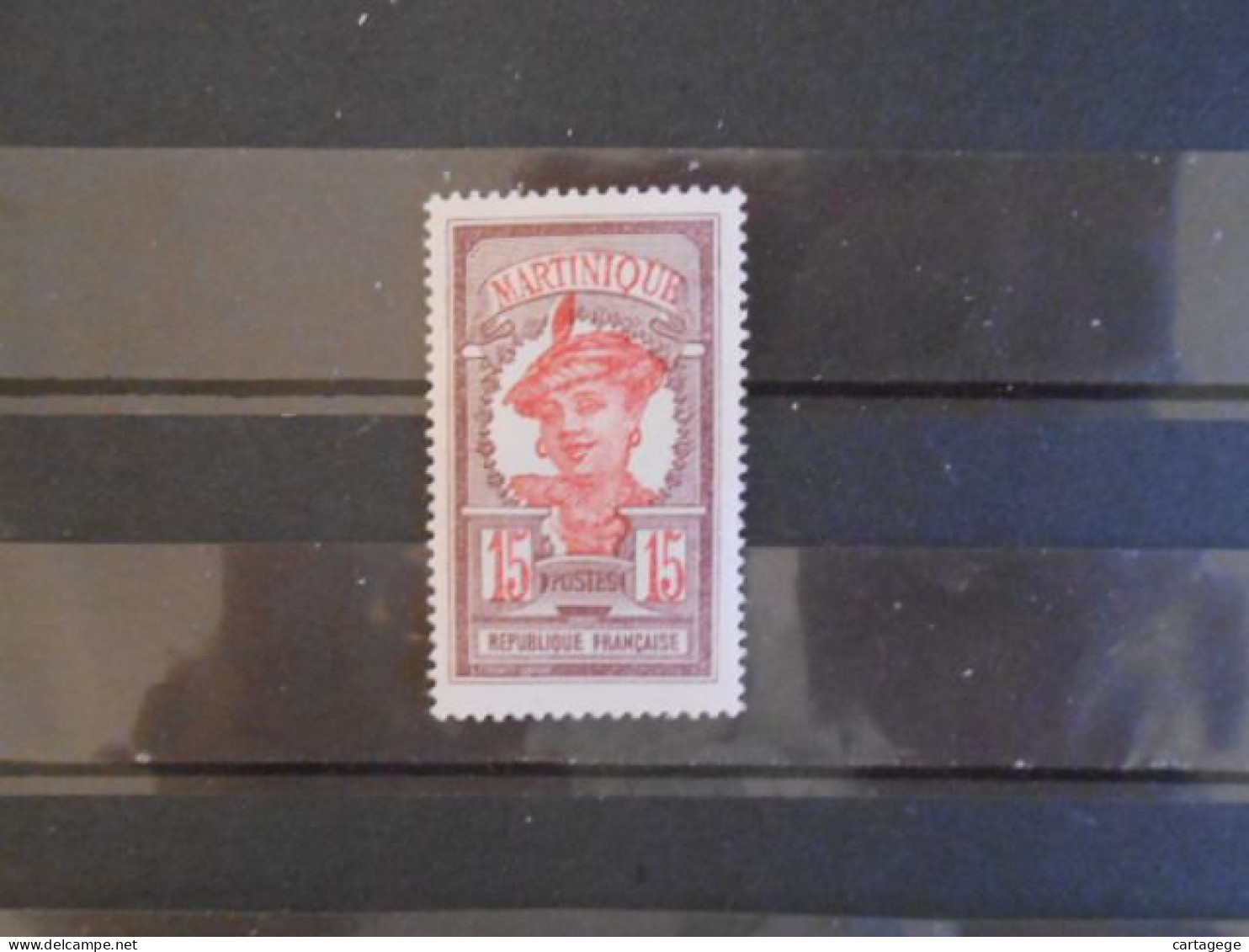 MARTINIQUE YT 66 MARTINIQUAISE 15c Violet-brun Et Rose* - Unused Stamps