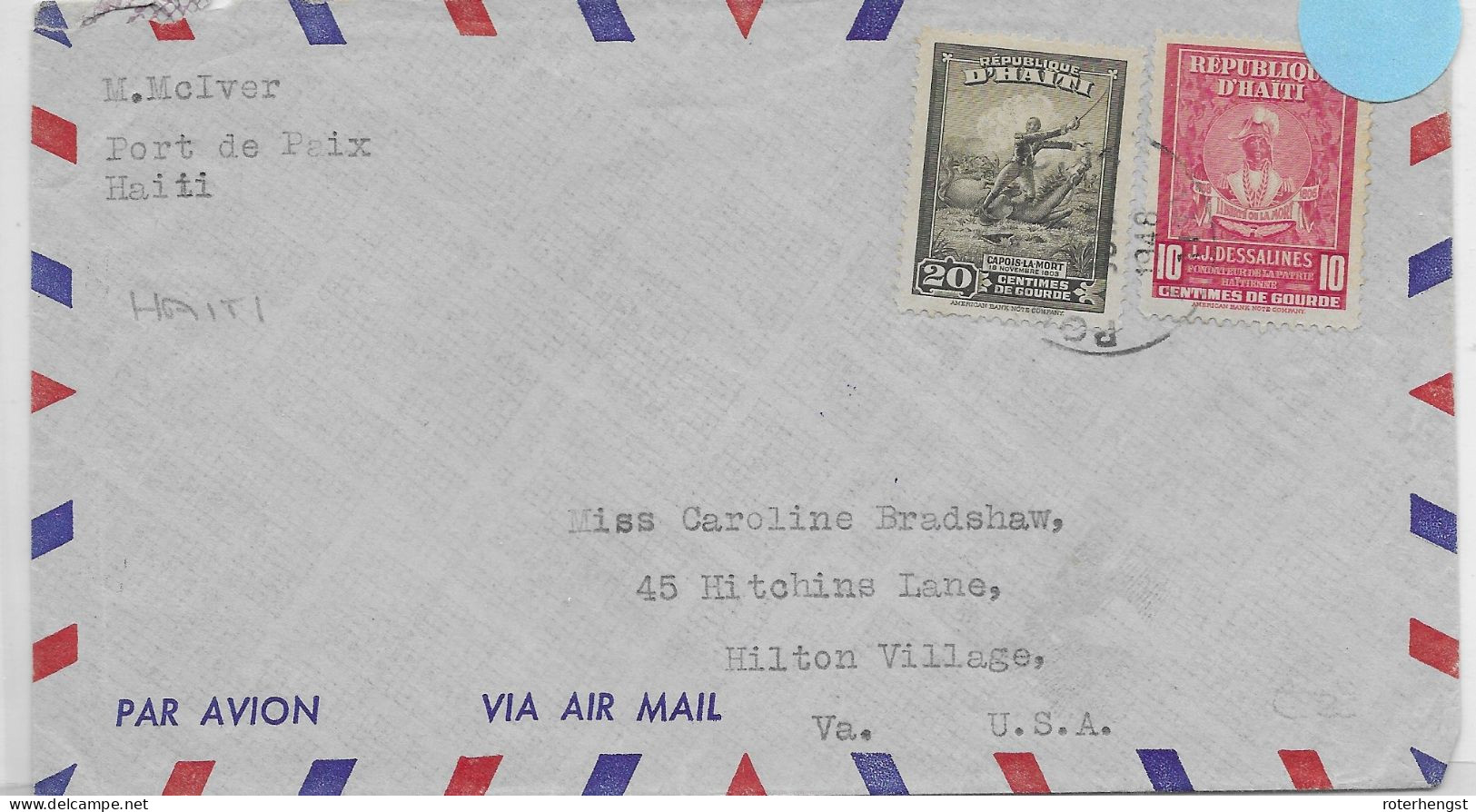 Haiti 1948 Port De Paix Letter To USA - Haïti