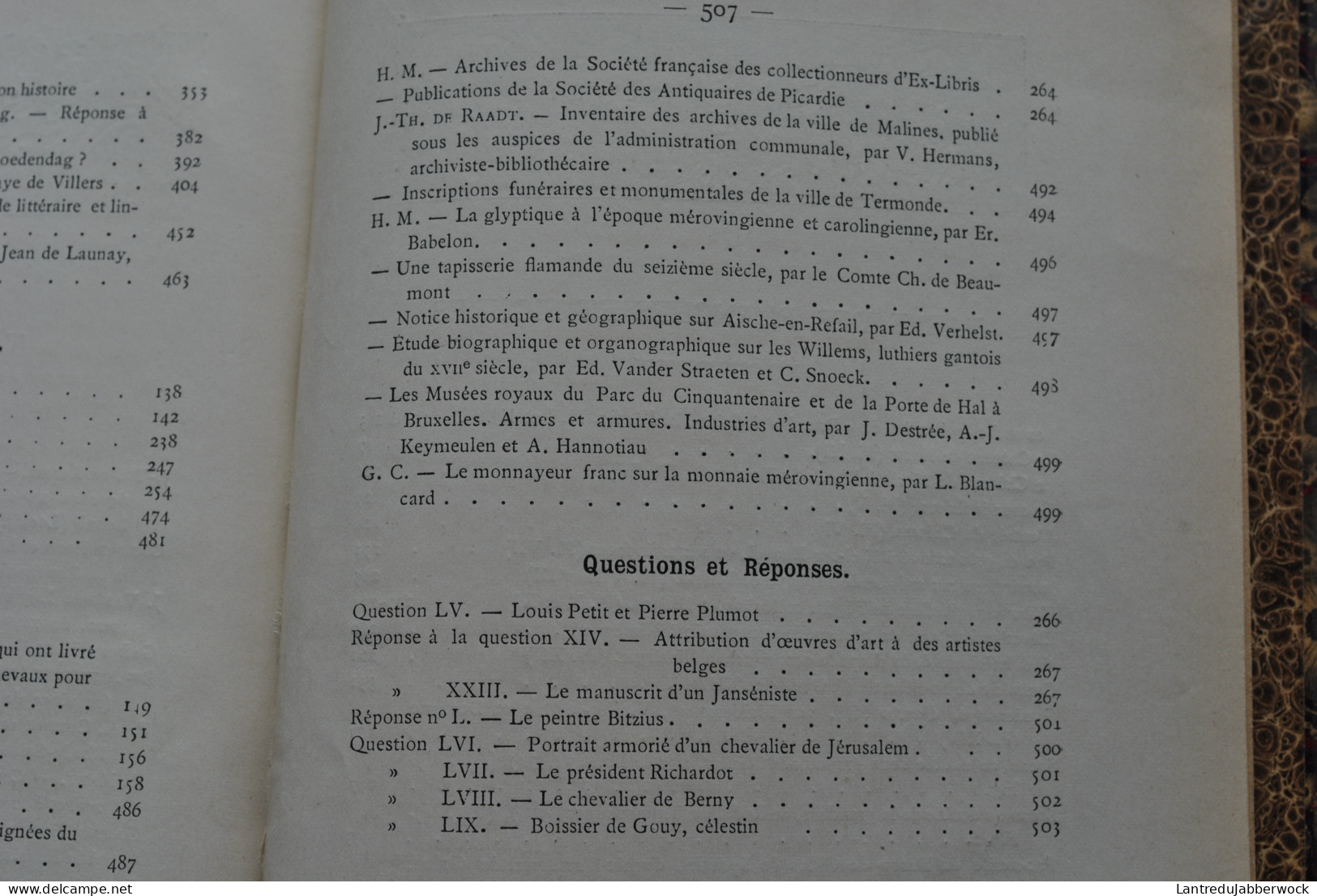 ANNALES D'ARCHEOLOGIE BRUXELLES 10 1896 Saint-Mard Chateau de Horst Abbaye Villers Dinant Waret Le Goedendag tapisseries