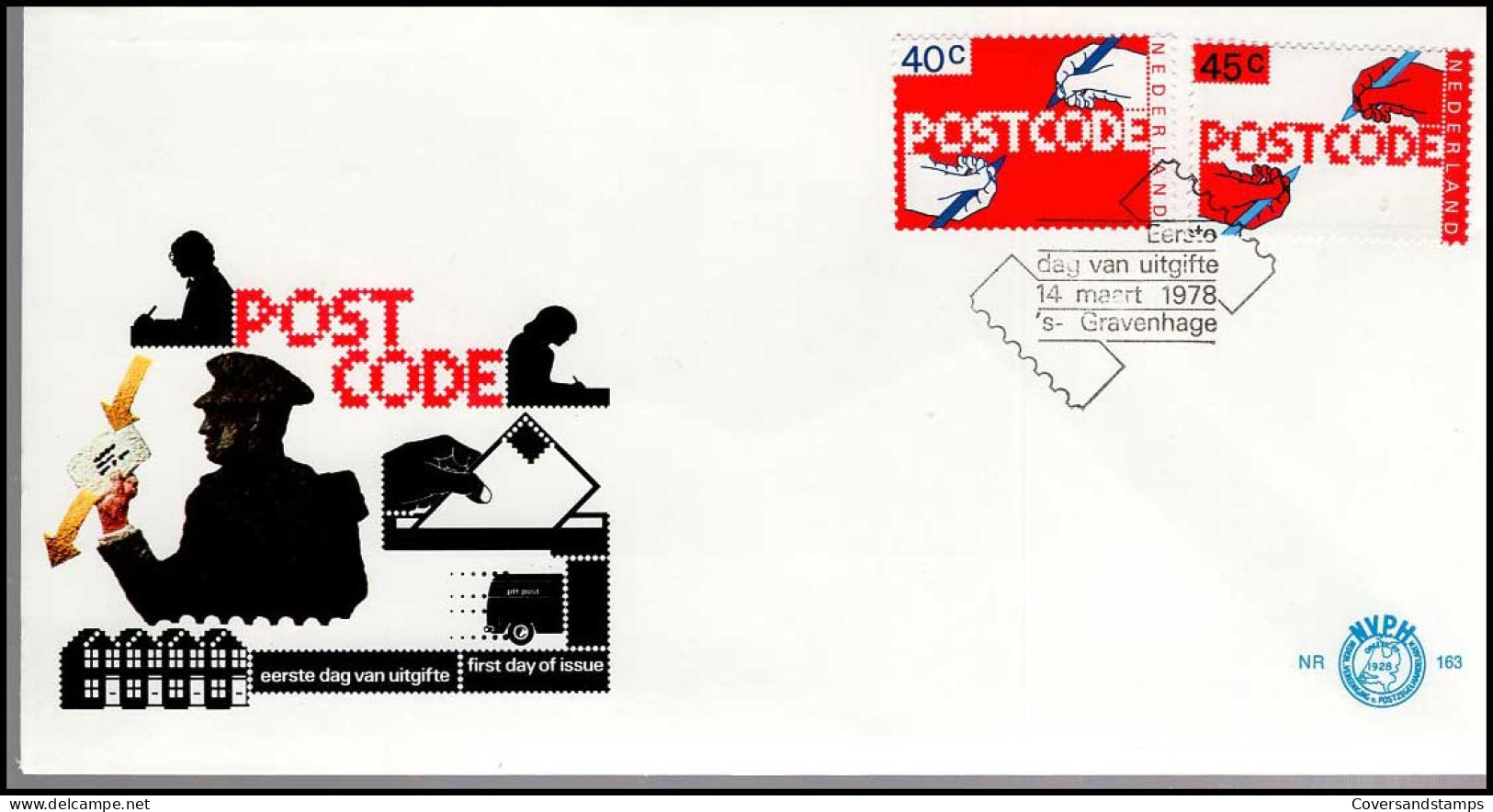 FDC - NVPH 163 - Postcode - FDC