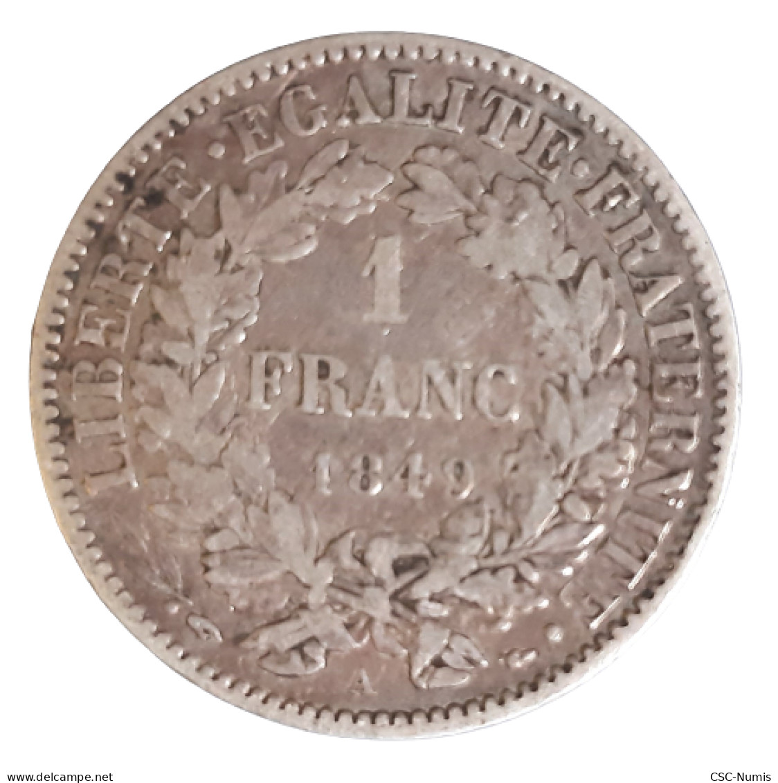 (CG#034) - II ème République - 1 Franc 1849 A, Paris - 1 Franc