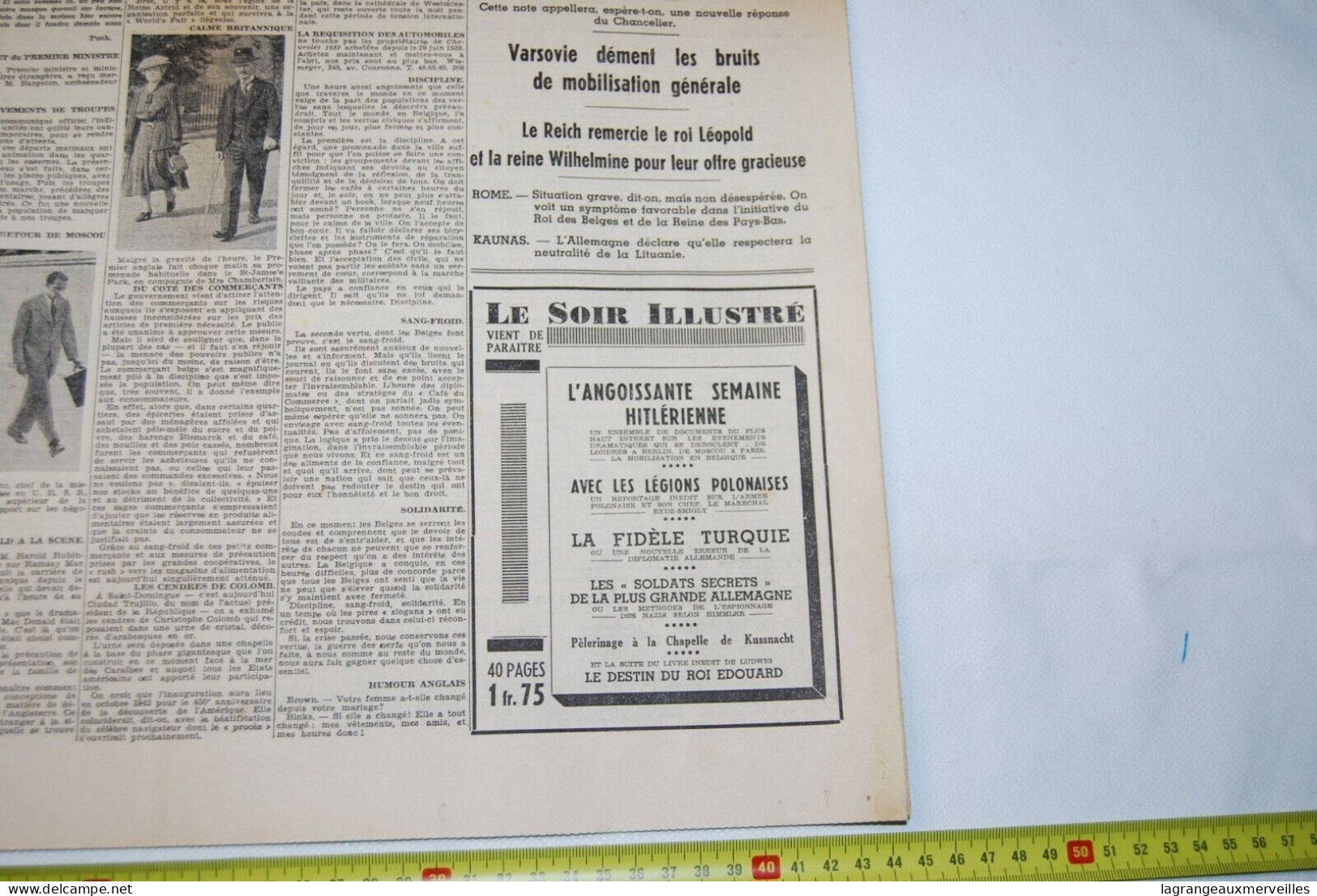 AF1 Ancien Journal - Le Soir - 1939 - Other & Unclassified