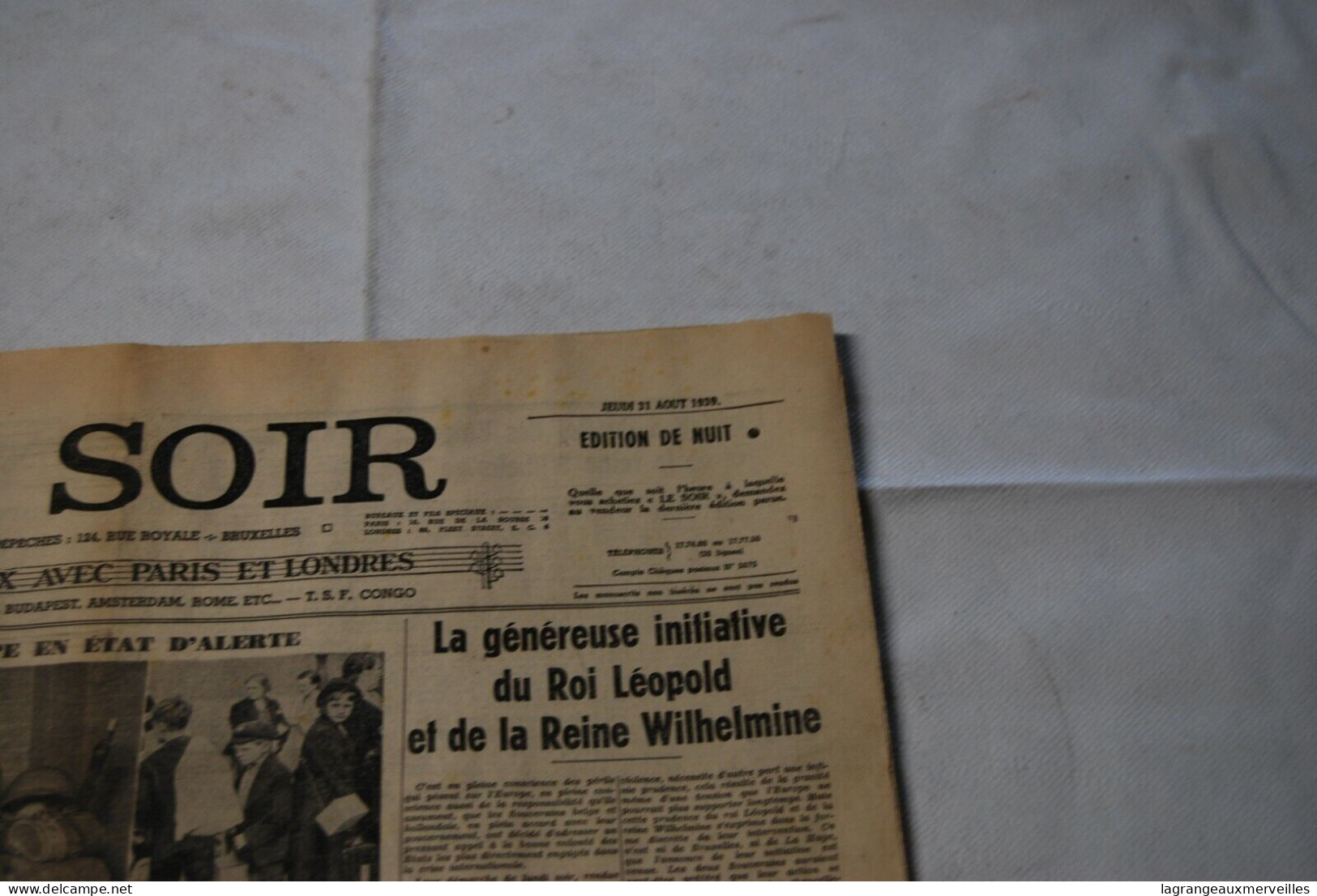 AF1 Ancien Journal - Le Soir - 1939 - Other & Unclassified