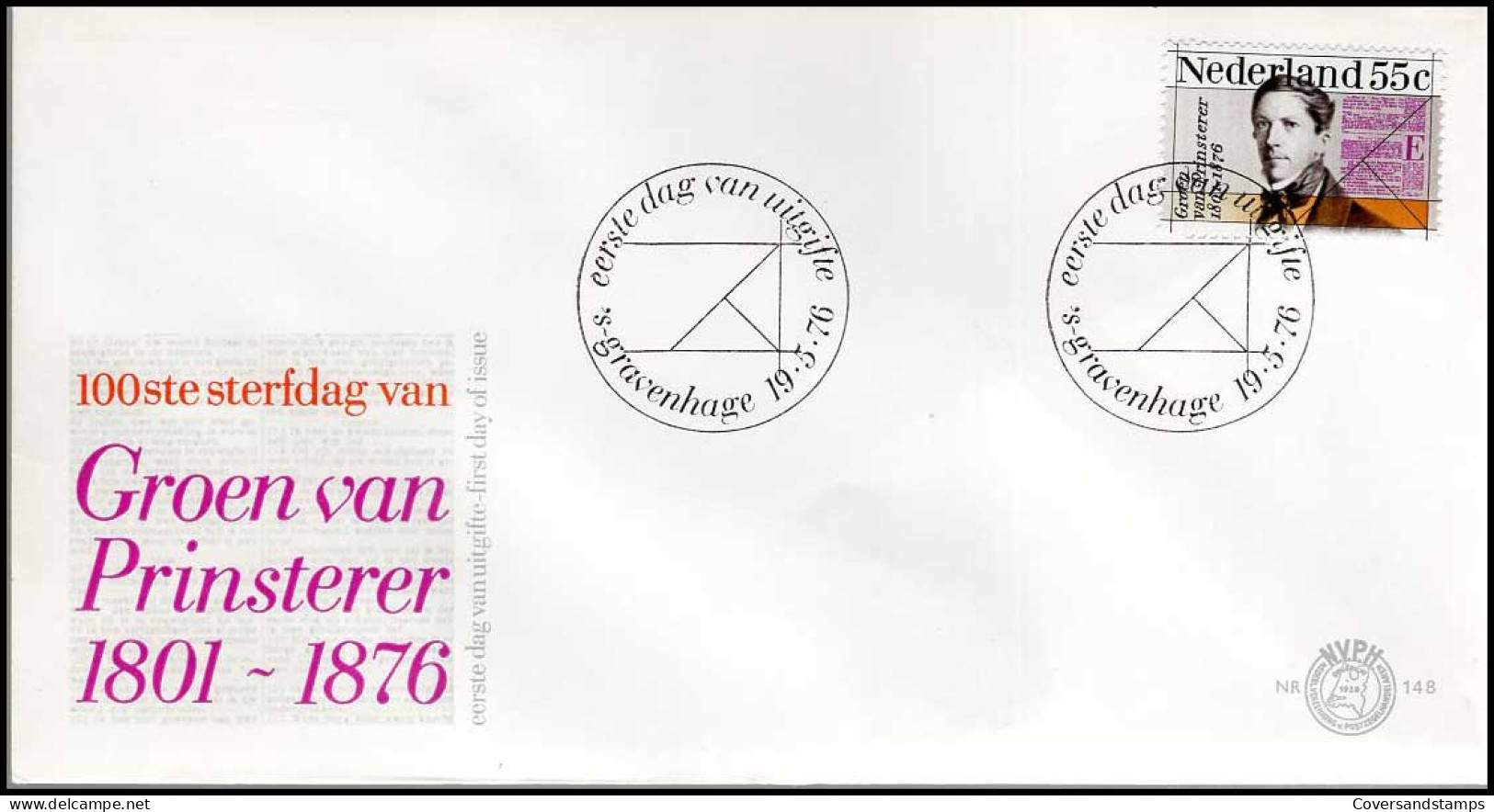 FDC - NVPH 148 - 100ste Sterfdag Van Groen Van Prinsterer 1801-1876 - FDC