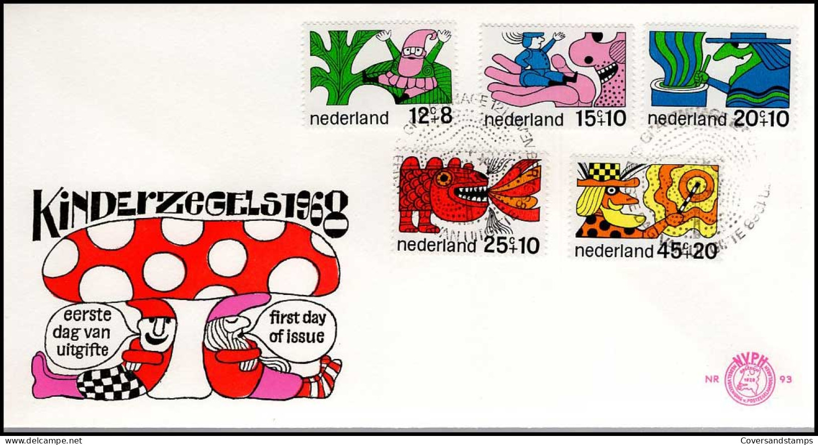 FDC - NVPH 93 - Kinderzegels 1968 - FDC