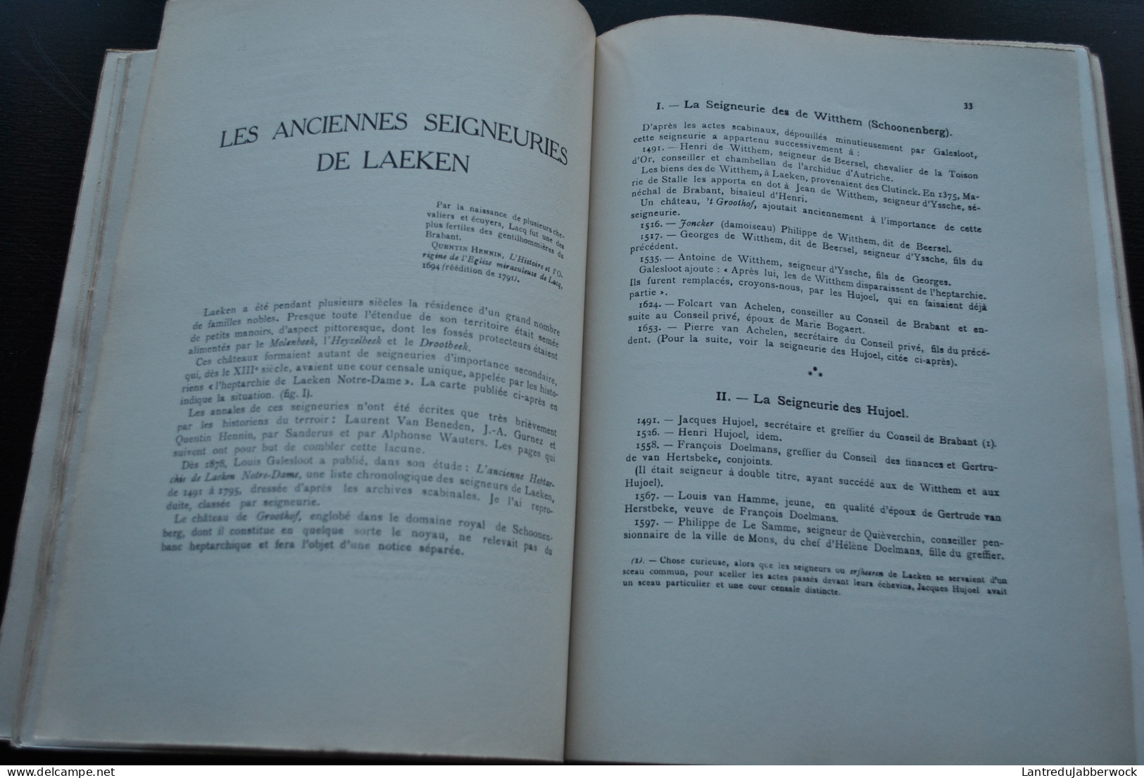 ANNALES D'ARCHEOLOGIE BRUXELLES 30 1921 Seigneuries de Laeken Héraldique Mobilier d'Asie antérieure Tapisserie Cosme III