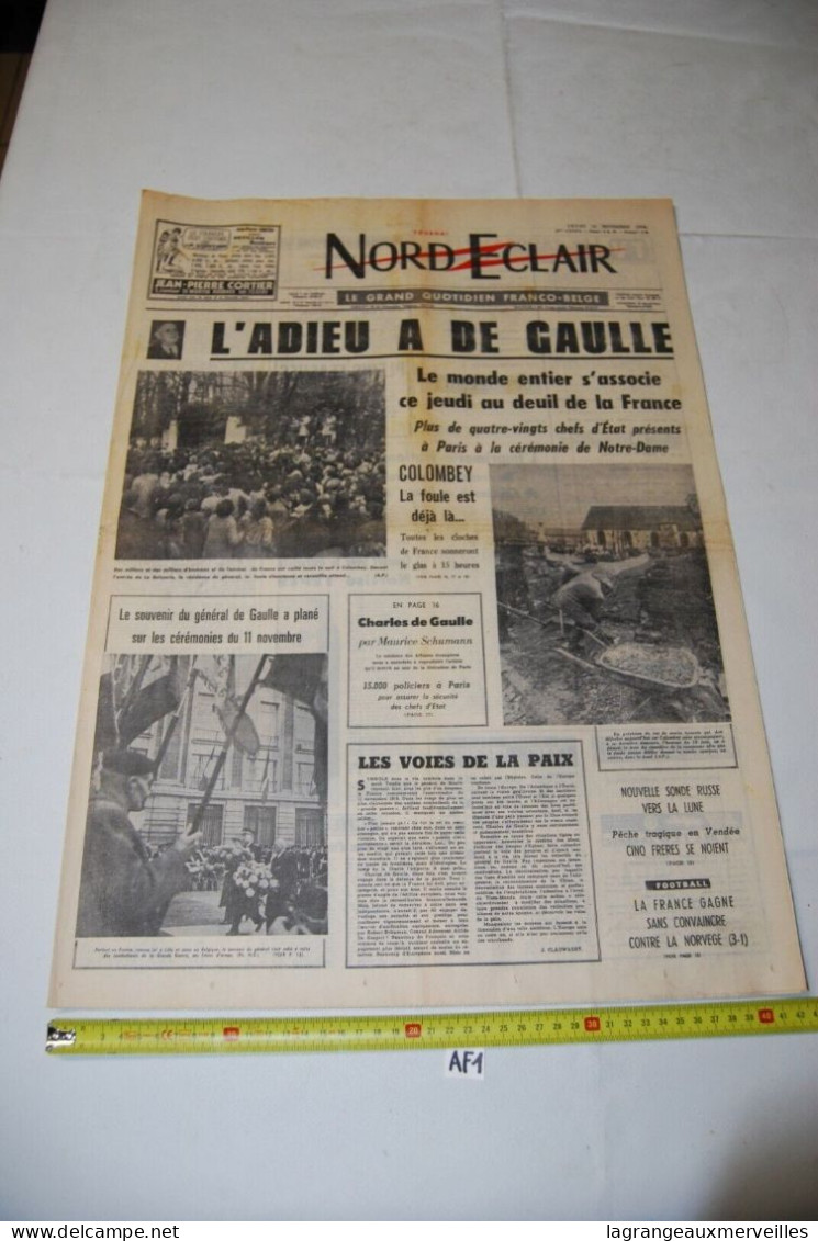 AF1 Ancien Journal - Nord Eclair - 1970 De Gaule - 1950 à Nos Jours