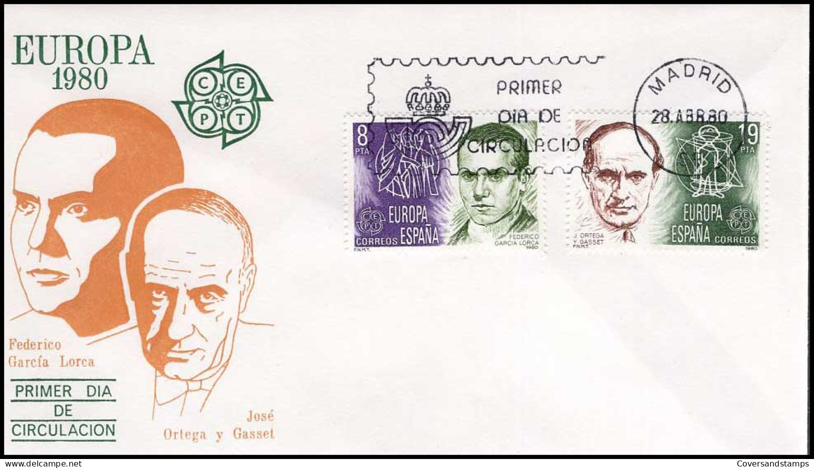 FDC - Europa CEPT 1980 -- Spain - 1980