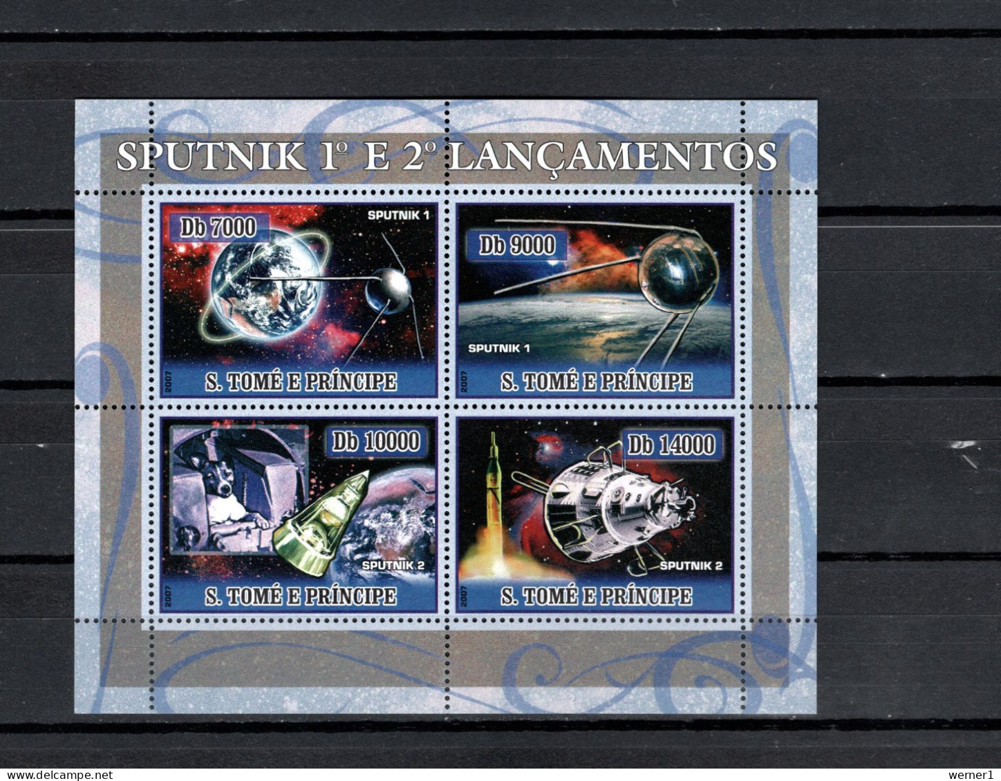 Sao Tome E Principe (St. Thomas & Prince) 2007 Space, Satellites Sputnik Sheetlet MNH - Africa