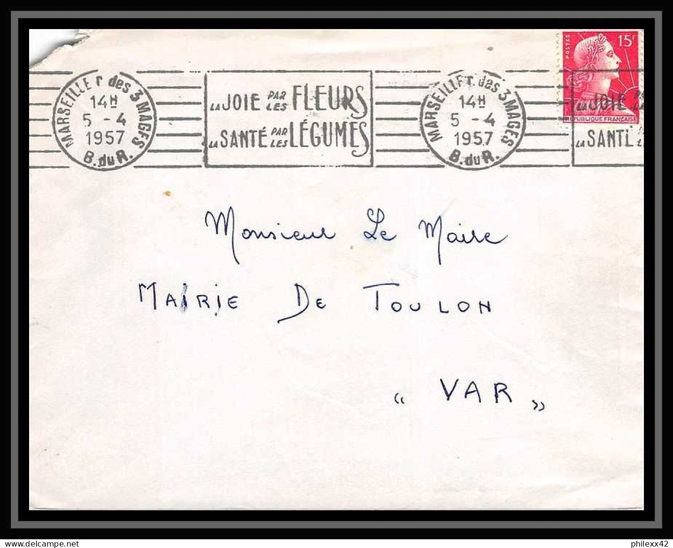 107925 lot de 10 lettres Bouches du rhone Marseille rue des trois mages