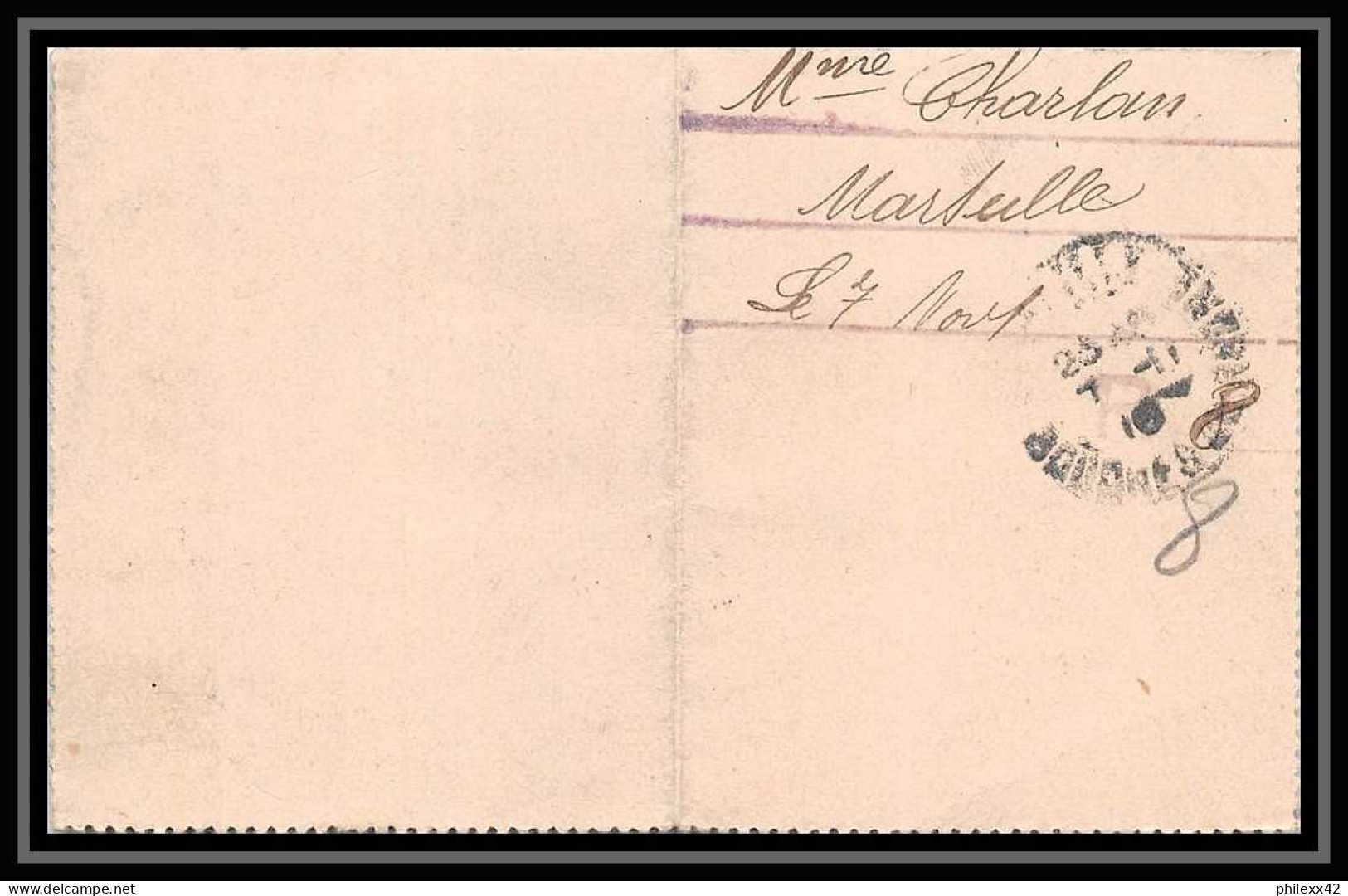 107818 Carte Lettre Entier Postal Stationery 10c Semeuse Bouches Du Rhone Marseille Rue Des Trois Mages 1910 - Cartoline-lettere