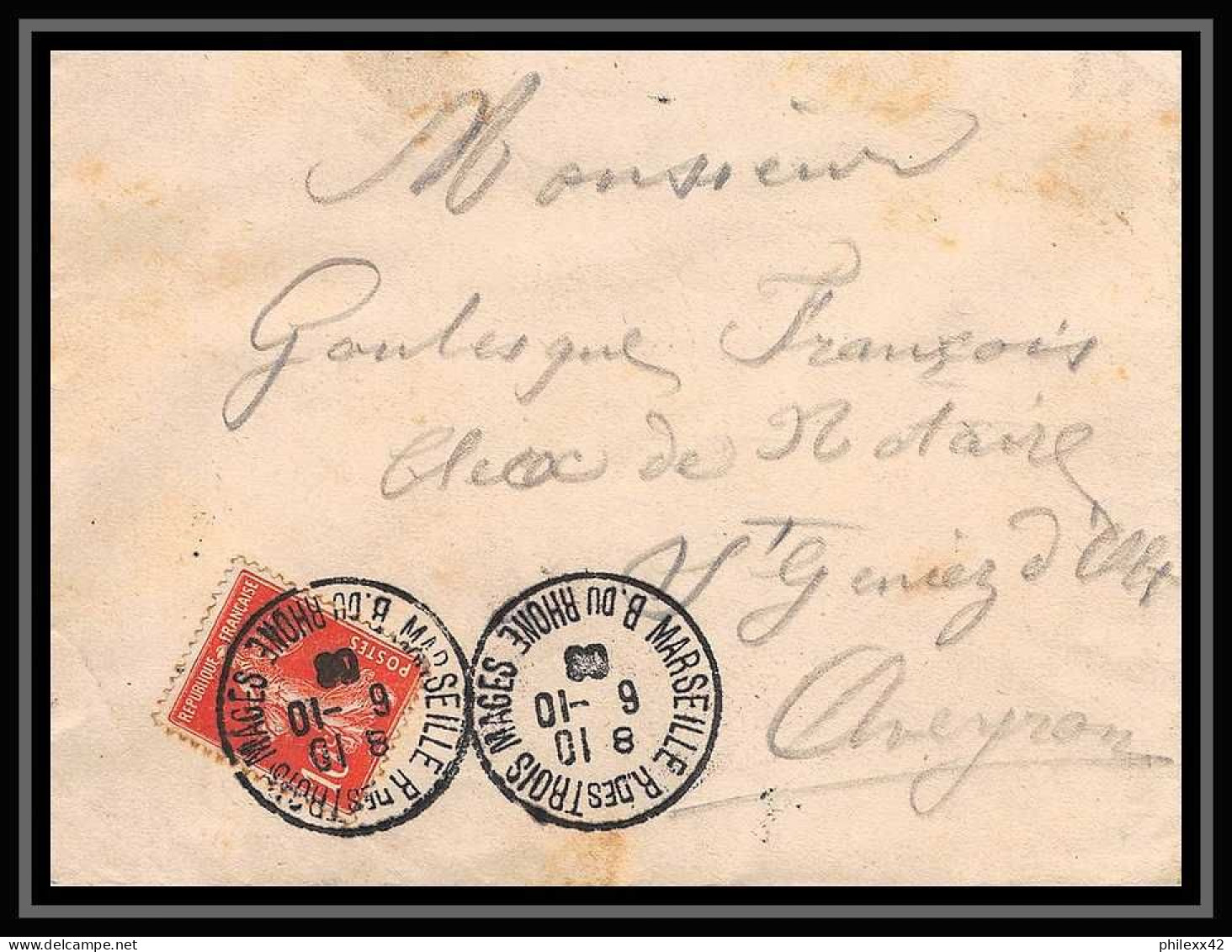 107976 Lot De 12 Lettres Dont Recommandé Bouches Du Rhone Marseille Rue Des Trois Mages - Collections
