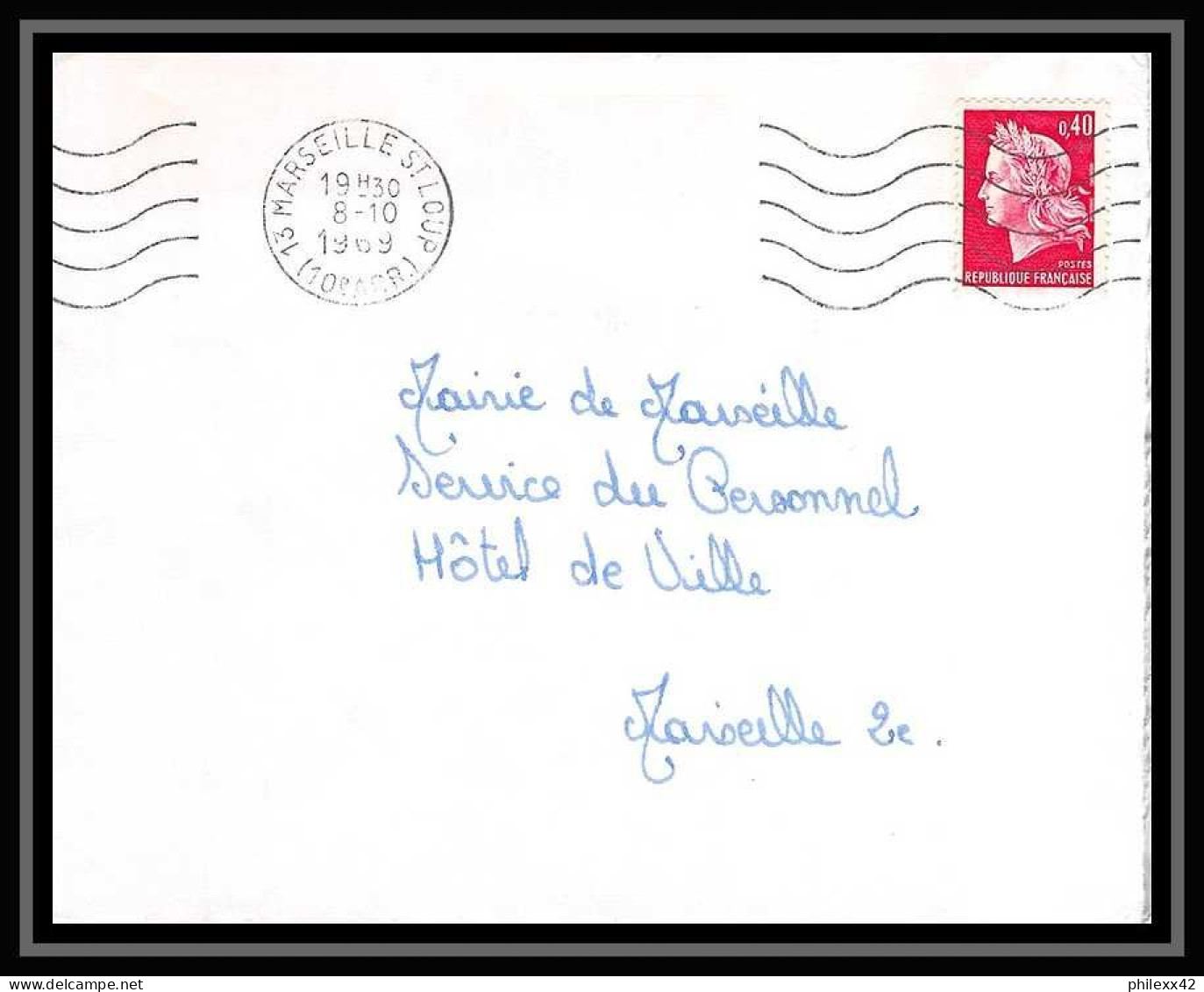 107531 lot de 10 Lettres cover Bouches du rhone Carte postale (postcard) recommandé...Marseille Saint loup