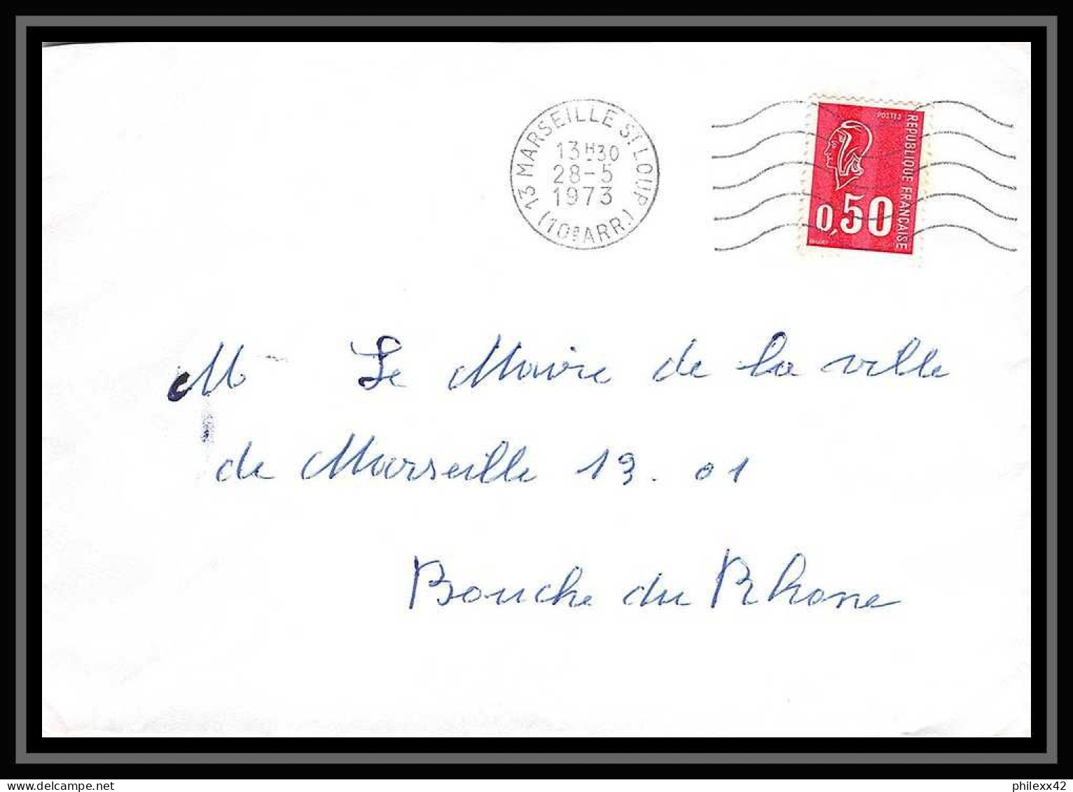 107531 lot de 10 Lettres cover Bouches du rhone Carte postale (postcard) recommandé...Marseille Saint loup