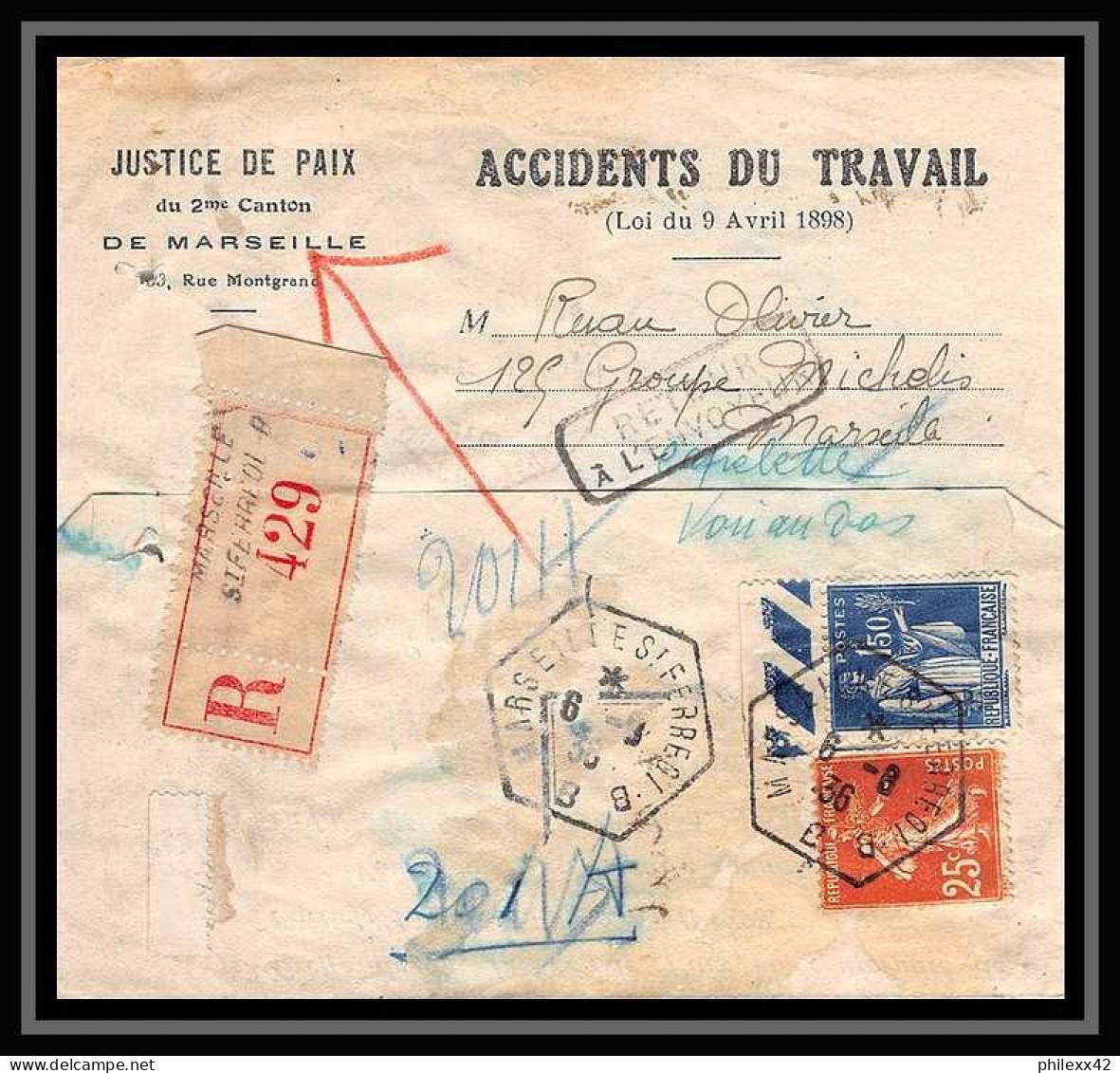 107521 Lot De 10 Lettres Cover Bouches Du Rhone Recommandé Avis De Reception Marseille Saint Loup - Collections