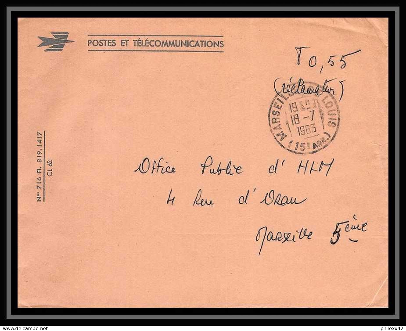 107477 lot de 13 Lettres cover Bouches du rhone Carte postale recommandé avis de reception Marseille Saint louis