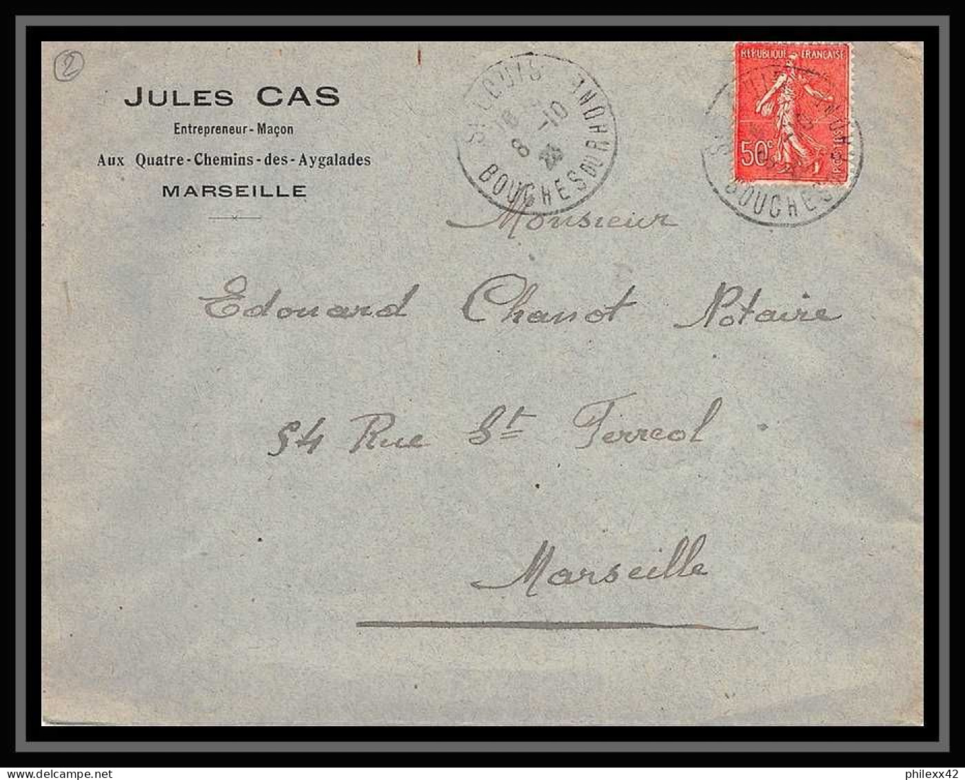 107477 lot de 13 Lettres cover Bouches du rhone Carte postale recommandé avis de reception Marseille Saint louis