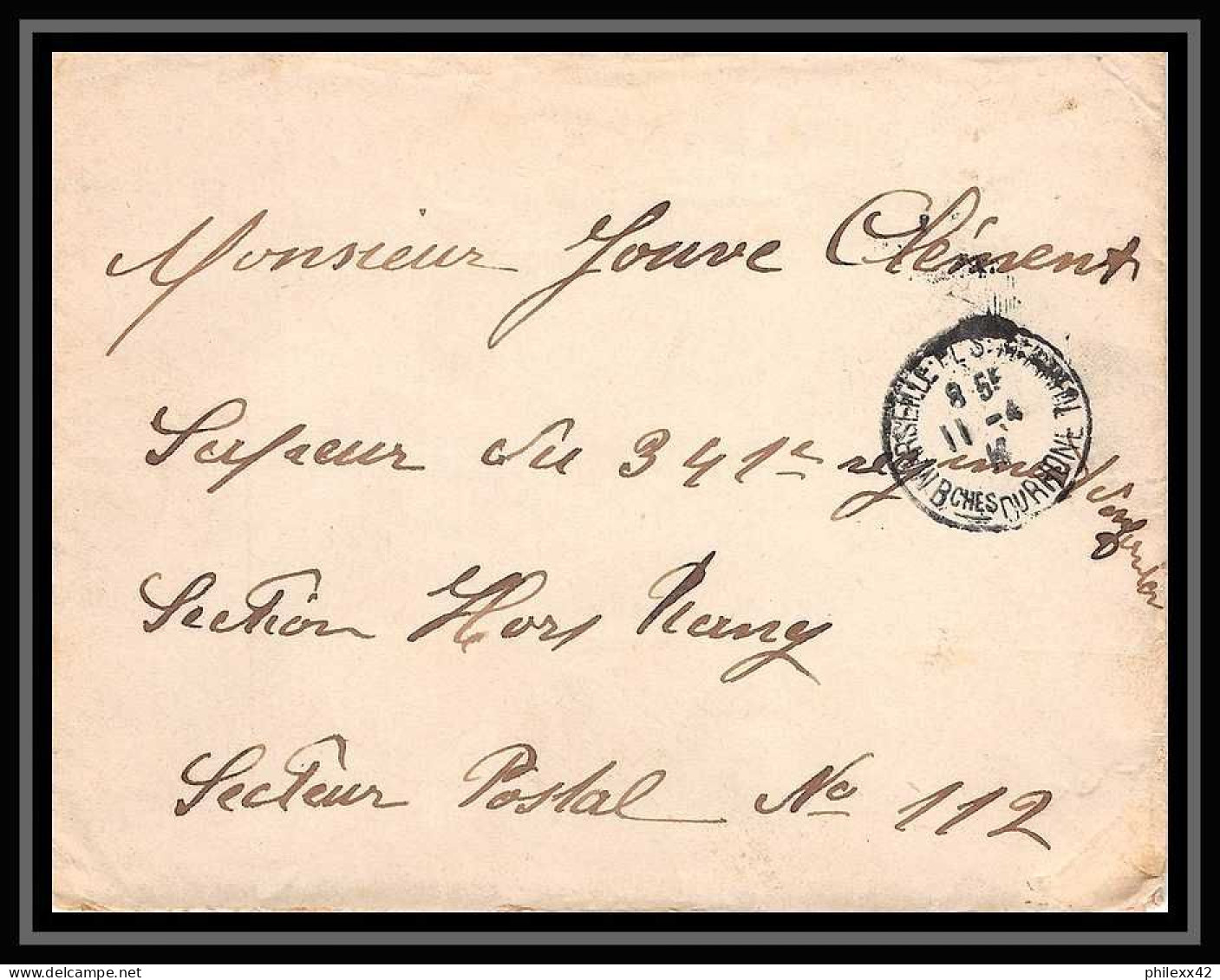 107173 lot de 10 Lettres cover guerre 1914 -1918 Bouches du rhone Marseille