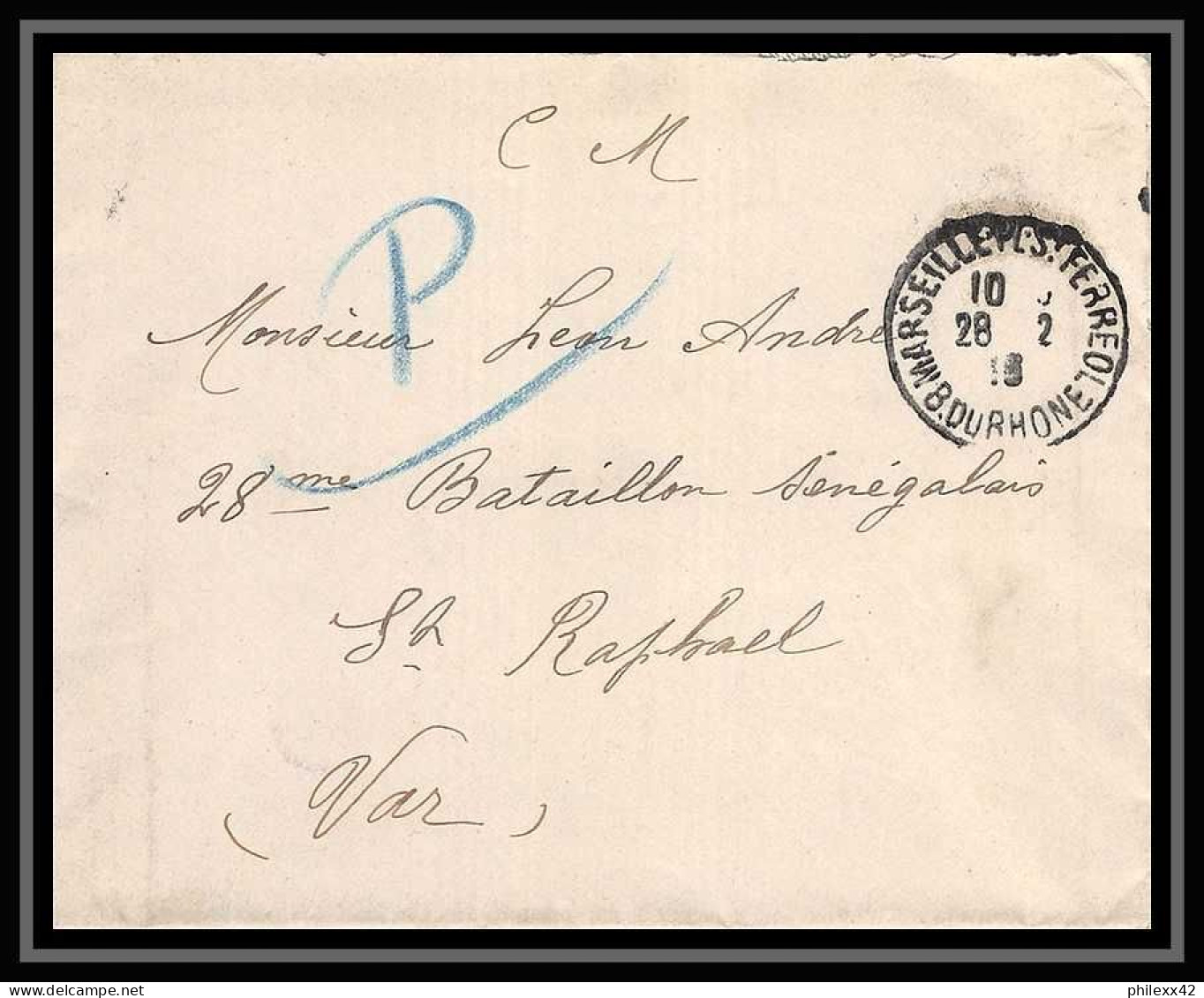 107173 lot de 10 Lettres cover guerre 1914 -1918 Bouches du rhone Marseille