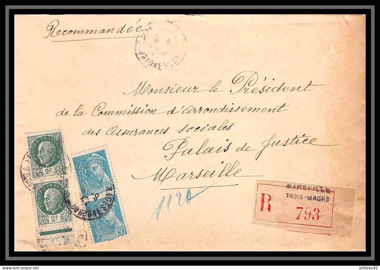 107304 Lot De 17 Lettres Bouches Du Rhone Dont Recommandé Marseille Pour Oblitérations Des Rues - Altri & Non Classificati