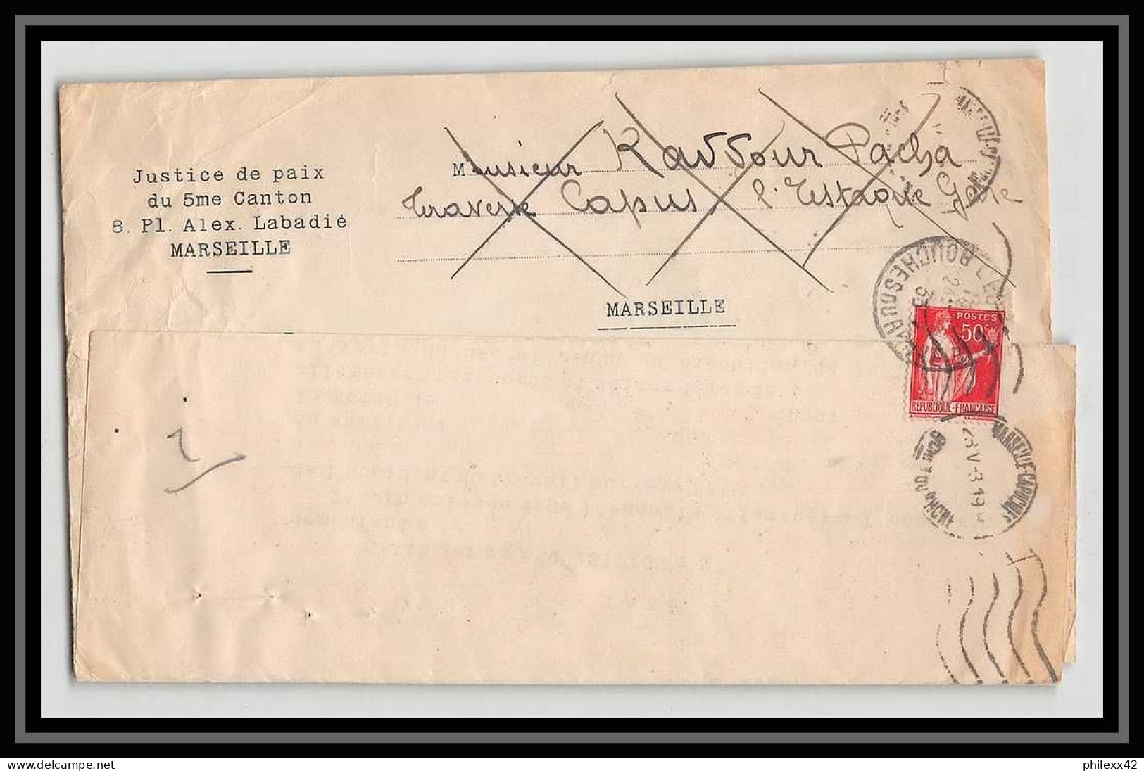 107304 lot de 17 Lettres Bouches du rhone dont recommandé Marseille pour oblitérations des rues