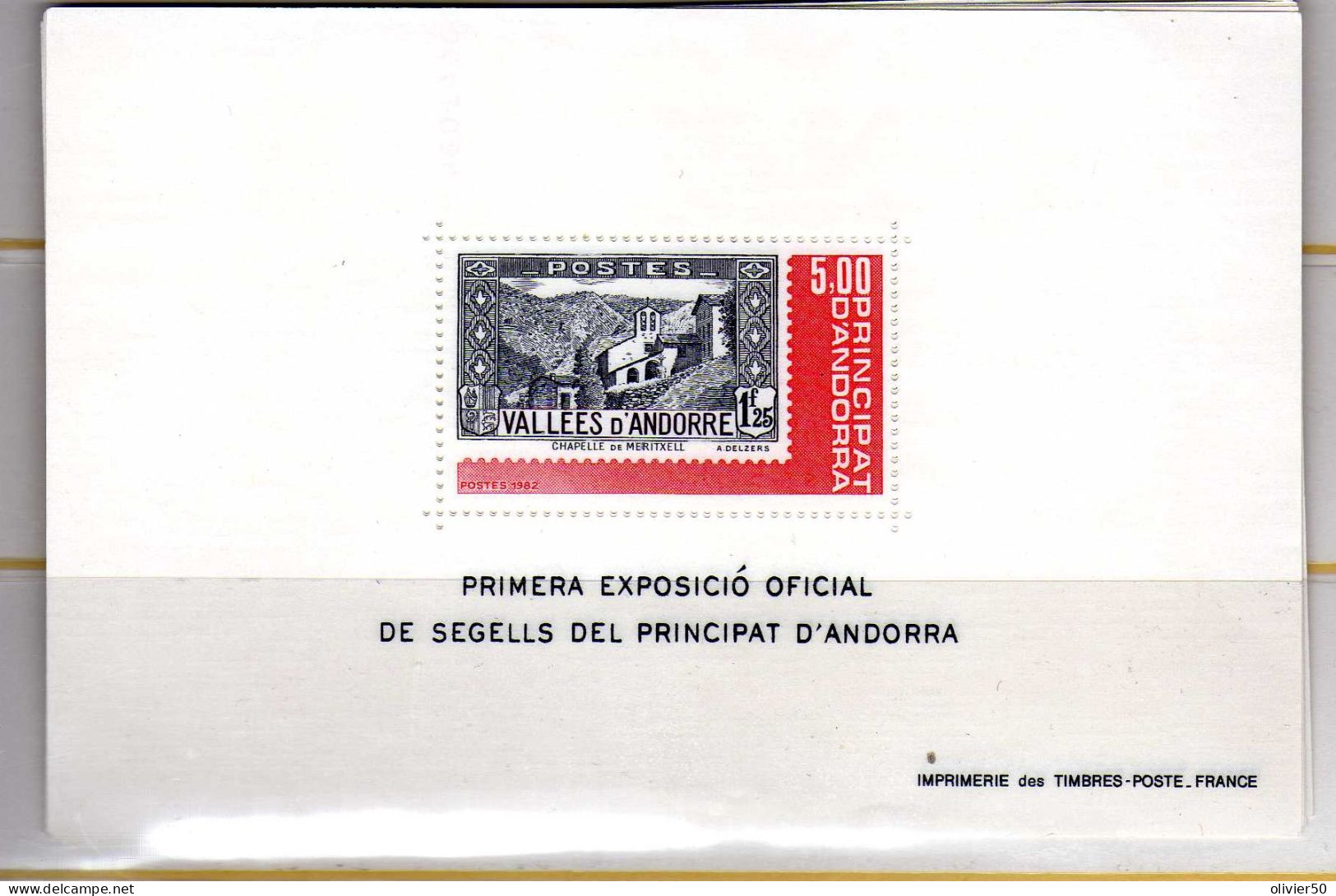 Andorre Francaise - BF Premiere Exopsition Philatelique - Neuf** - MNH - Blocks & Kleinbögen