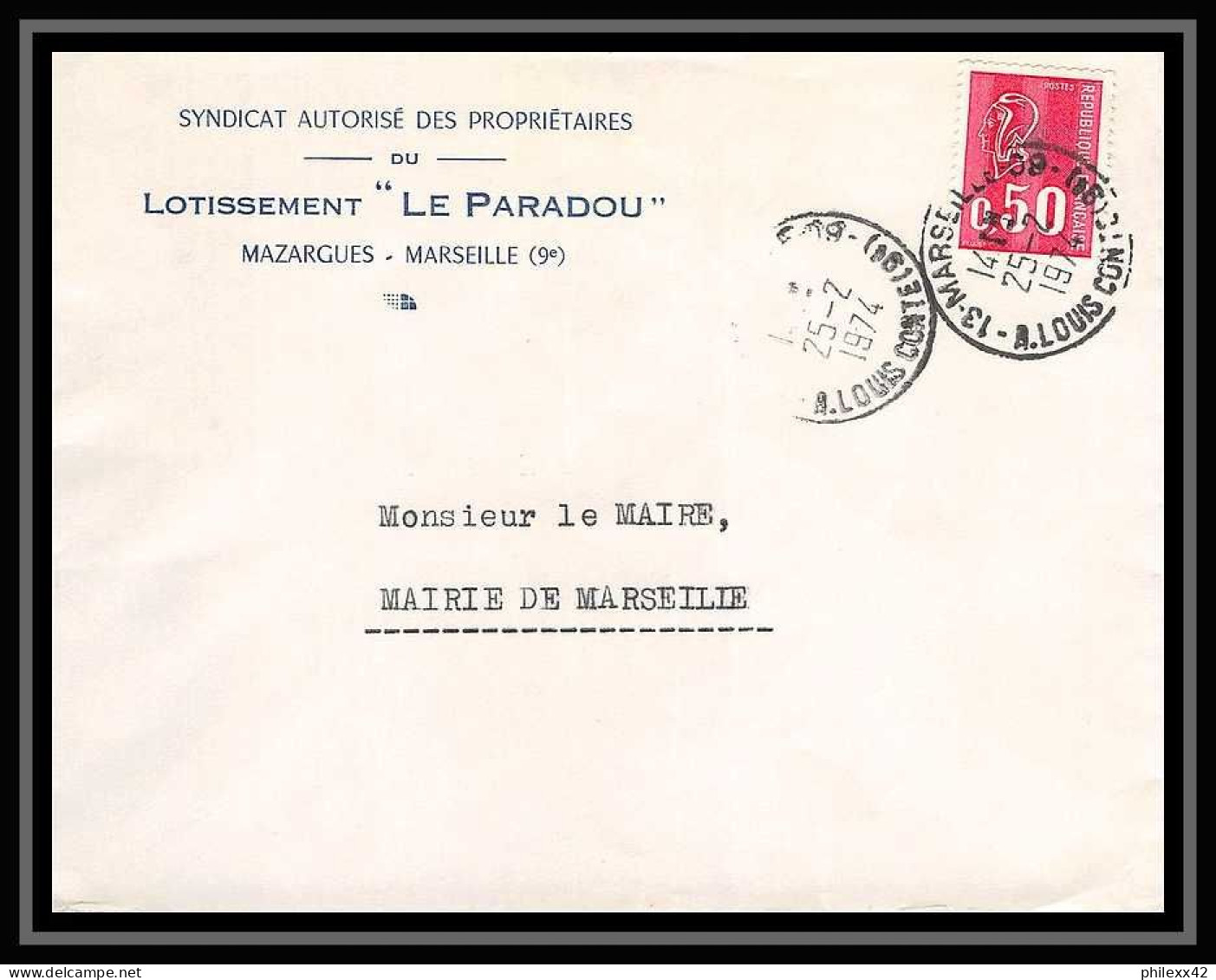 110050 lot de 13 Lettres Bouches du rhone Marseille Louis conte 