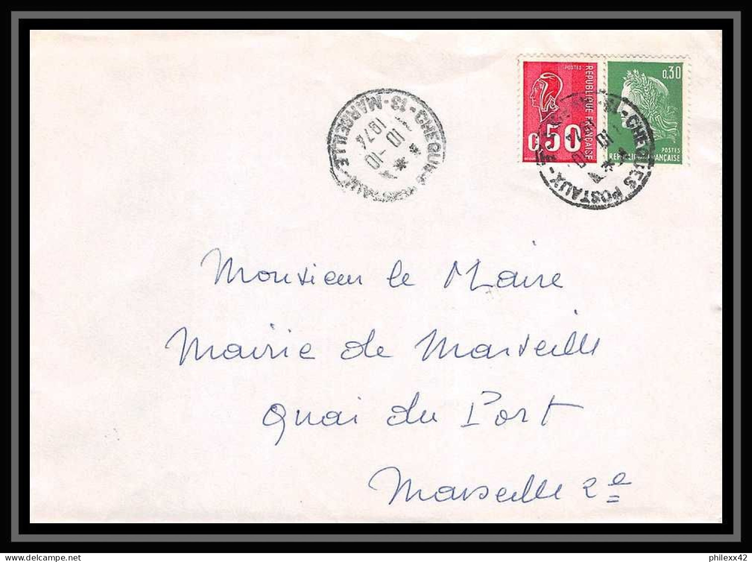 109882 lot de 15 lettres + divers Bouches du rhone Marseille Chèques postaux