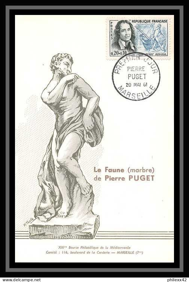 111322 Lettre Cover + Carte Maximum (card) Bouches Du Rhone N°1296 Puget 1961 Marseille  - 1960-1969