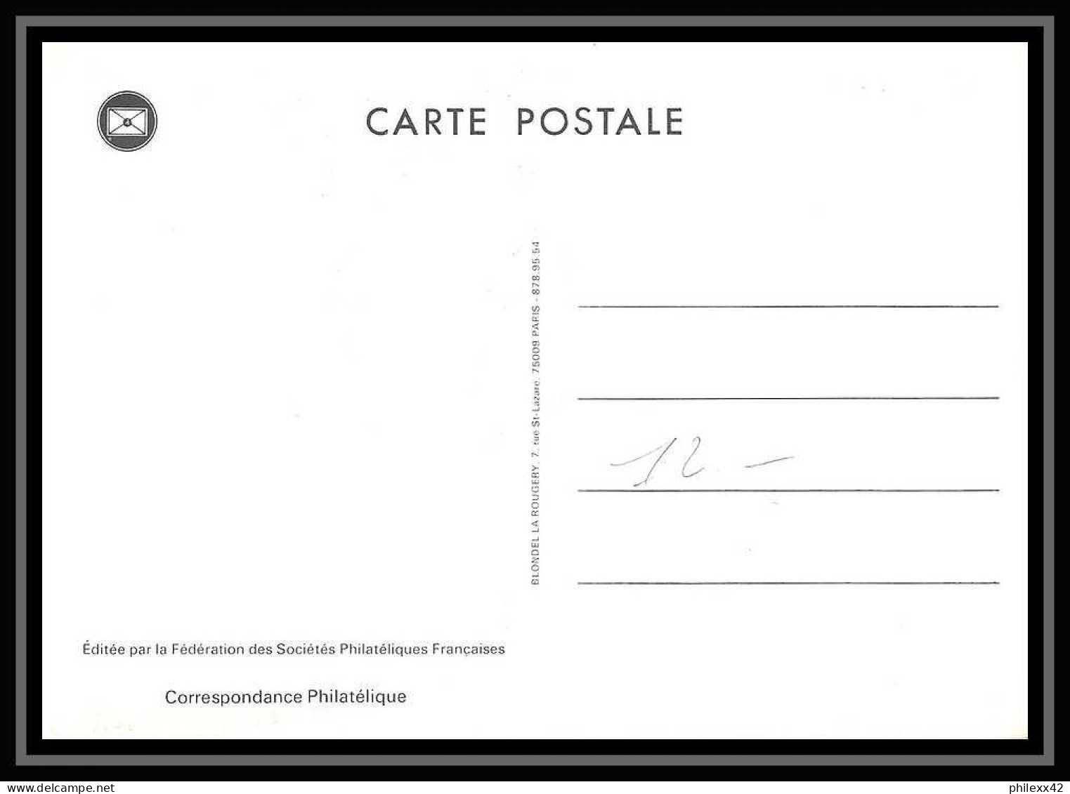 111108 Lettre Cover + Carte Maximum (card) Bouches Du Rhone N°2078 Marseille Journée Du Timbre 1980 FDC Premier Jour  - 1980-1989