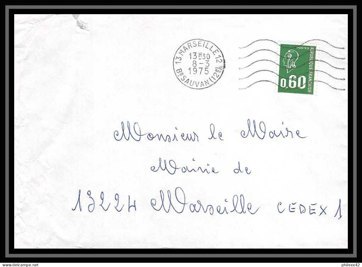 110730 lot de 14 Lettres Bouches du rhone Marseille Boulevard sauvan 