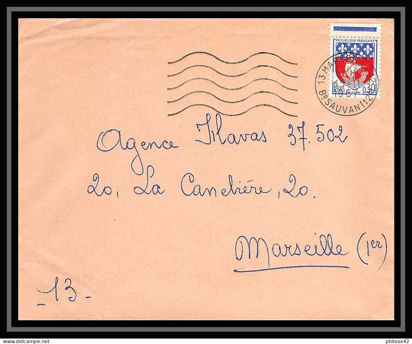 110730 lot de 14 Lettres Bouches du rhone Marseille Boulevard sauvan 