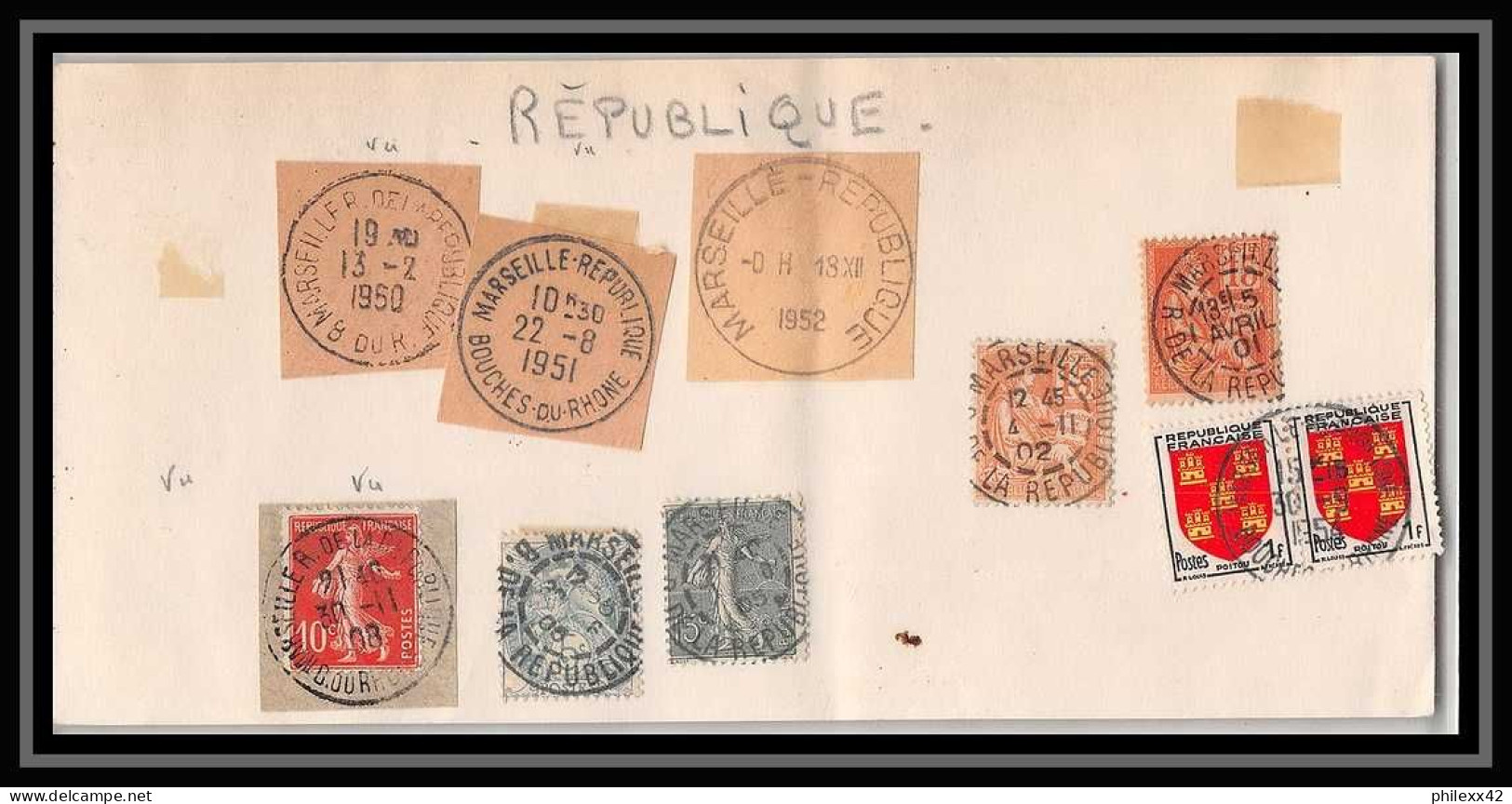 110589 Lot De 18 Lettres Bouches Du Rhone Marseille République Pour Oblitérations  - Colecciones Completas