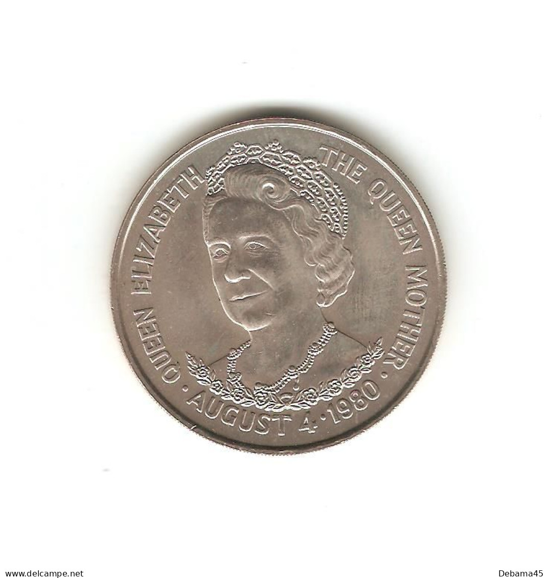 602/ TRISTAN DA CUNHA : Elizabeth II : 25 Pence 1980 (copper-nickel - 28,50 Grammes) 80ème Anniversaire Queen Mother - Otros – Africa