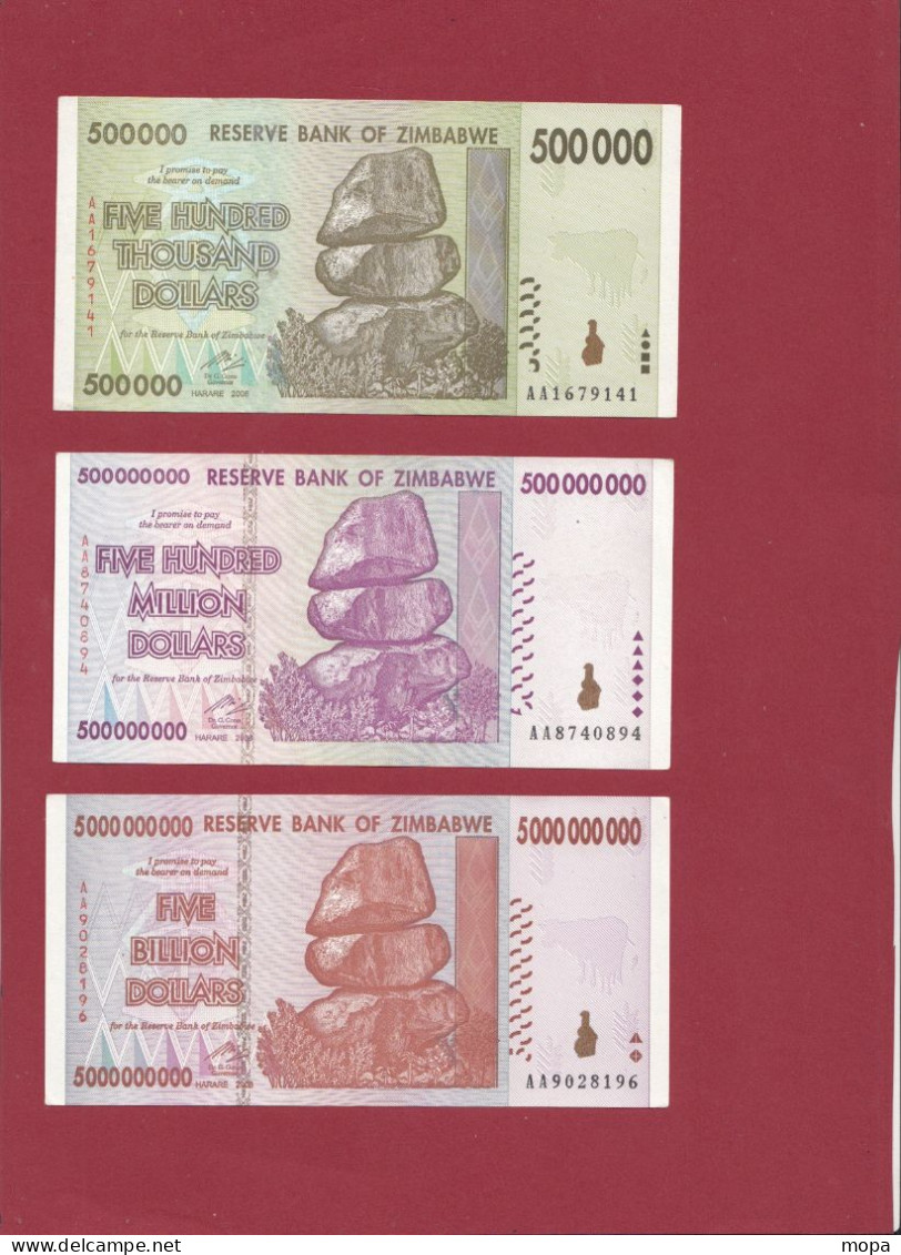 Zimbabwe 14 Billets De 1 à 50000000000 De Dollars ---UNC--(10000000000-20000000000-5000000000 -3 Billets à FORTE COTE ) - Zimbabwe