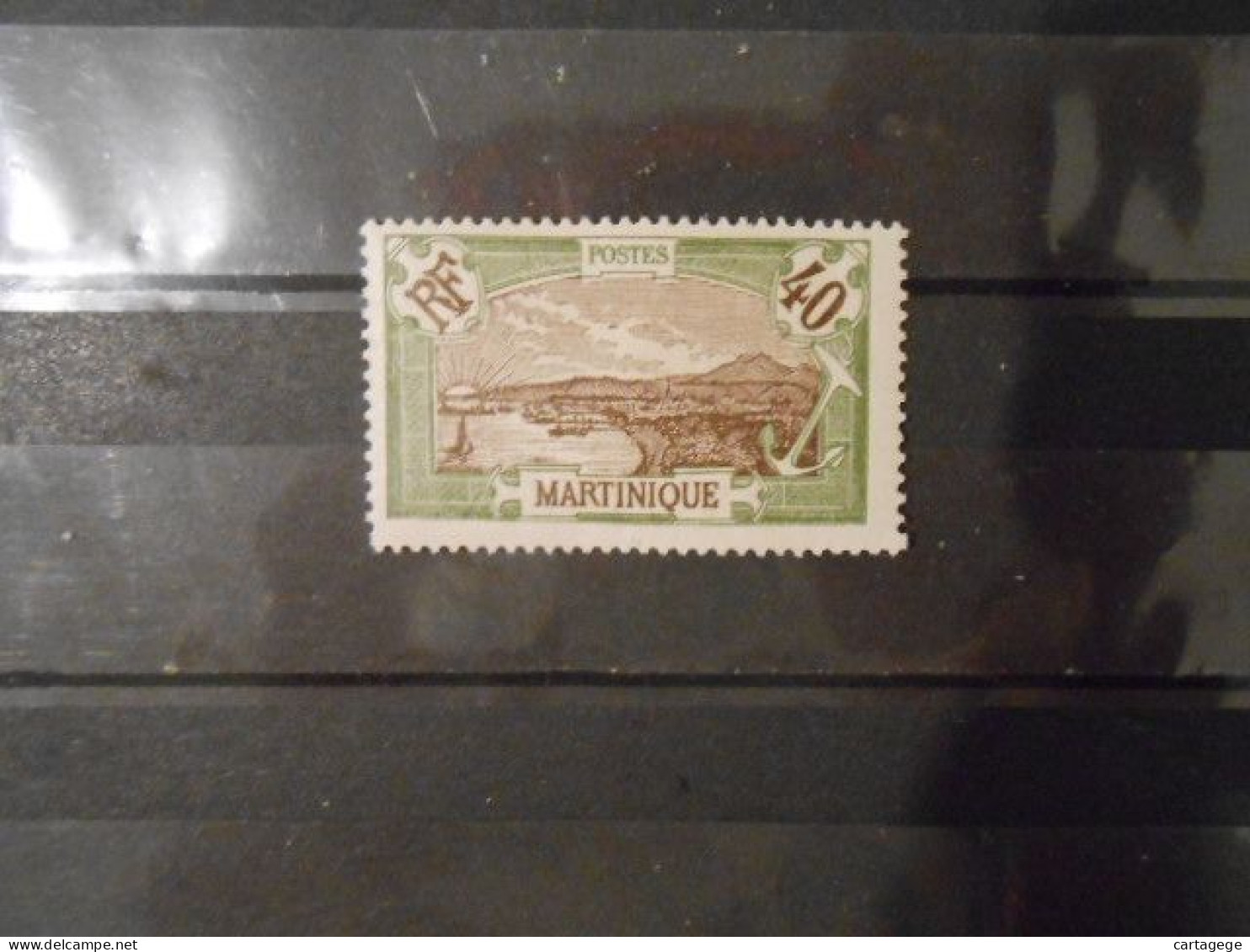MARTINIQUE YT 71 FORT-DE-FRANCE 40c Olive* - Unused Stamps