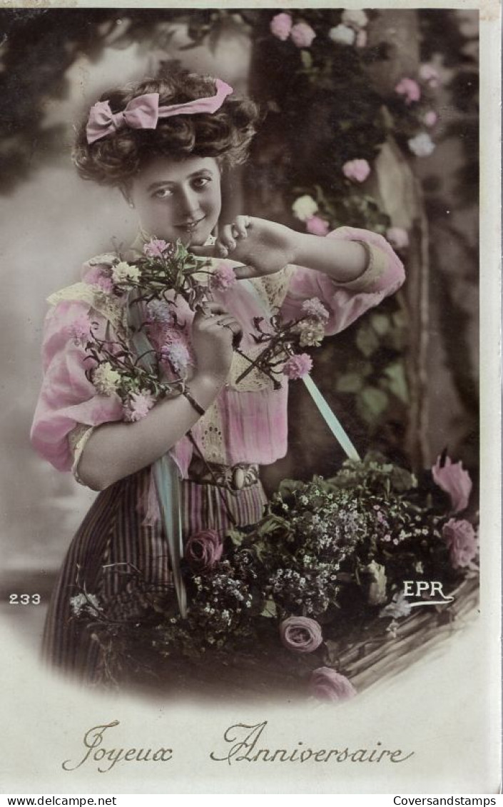 Lady With Flowers / Dame Met Bloemen - Joyeux Anniversaire - Women