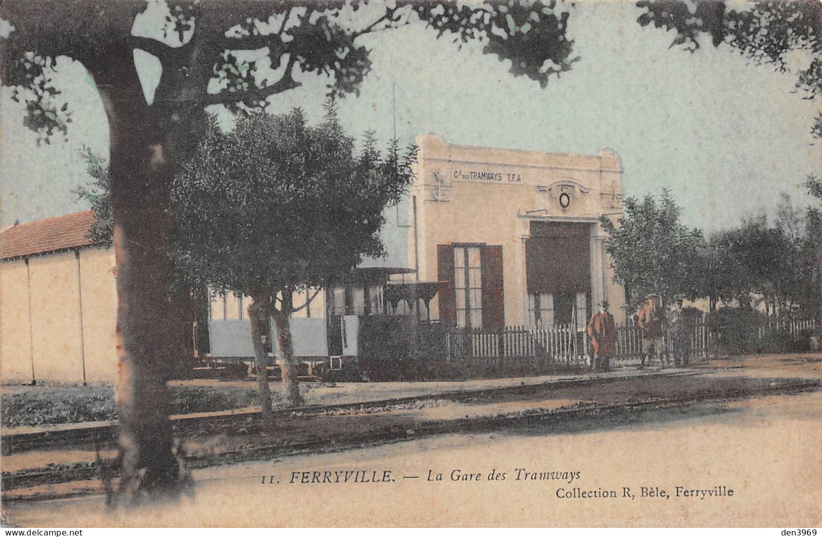 Tunisie - FERRYVILLE (Menzel Bourguiba) - La Gare Des Tramways - Tirage Couleurs - Ecrit 1916 (2 Scans) - Tunisia