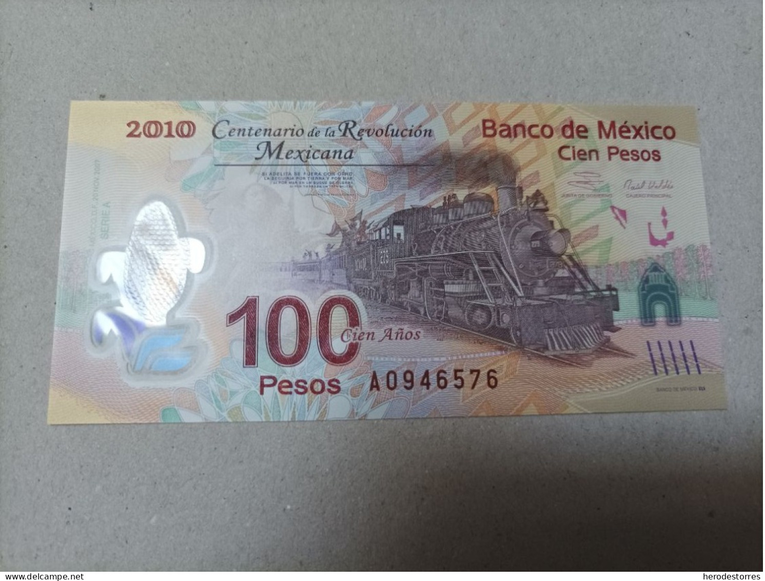 Billete De México De 100 Pesos, Año 2010, Serie A, Nº Bajo, UNC - México
