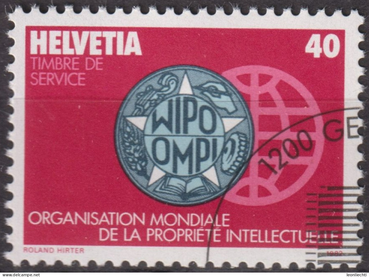 1982 CH / Dienstmarke OMPI ° Mi:CH-OMPI 1, Yt:CH S457, Zum:CH-OMPI 1, OMPI Siegel - Service