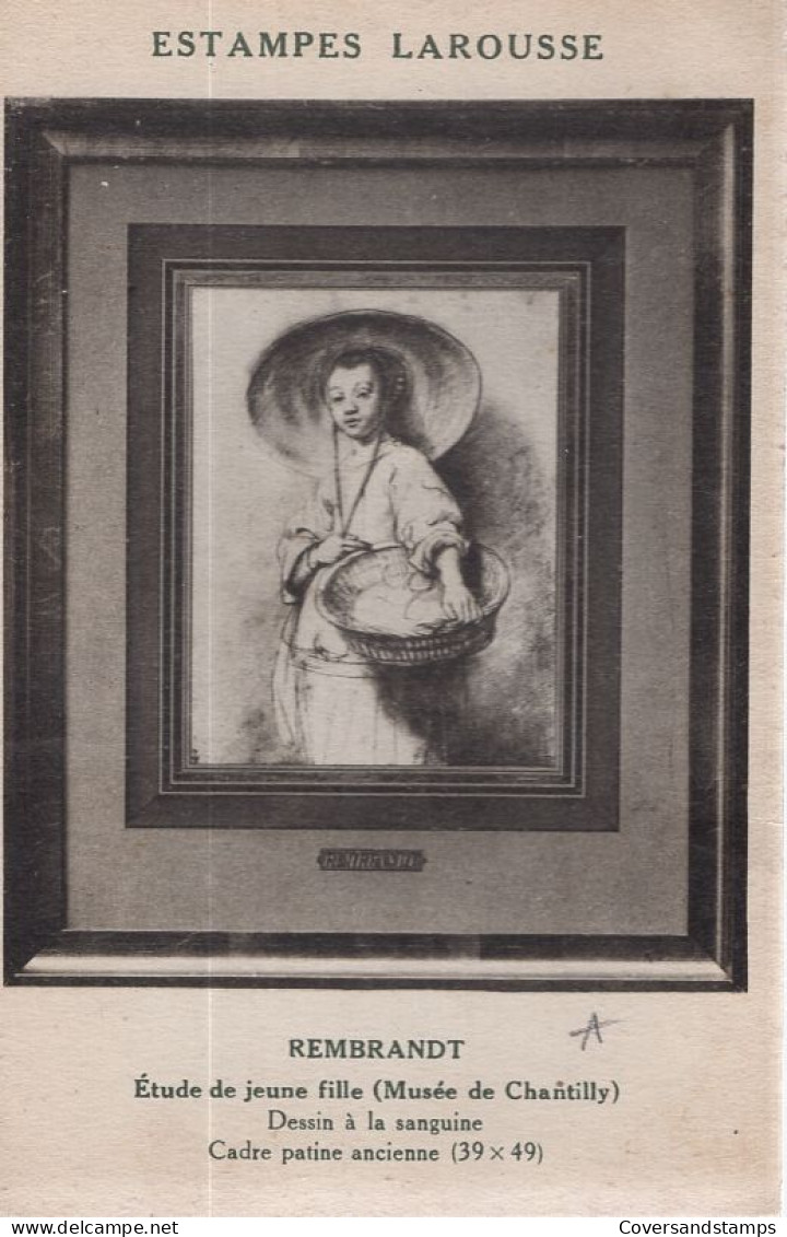 Rembrandt : Etude De Jeune Fille - Malerei & Gemälde